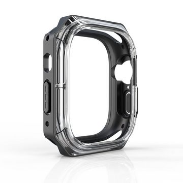 Wigento Smartwatch-Hülle Für Apple Watch Ultra 1 + 2 49mm Uhr Gehäuse Schutz Case Hülle Schwarz