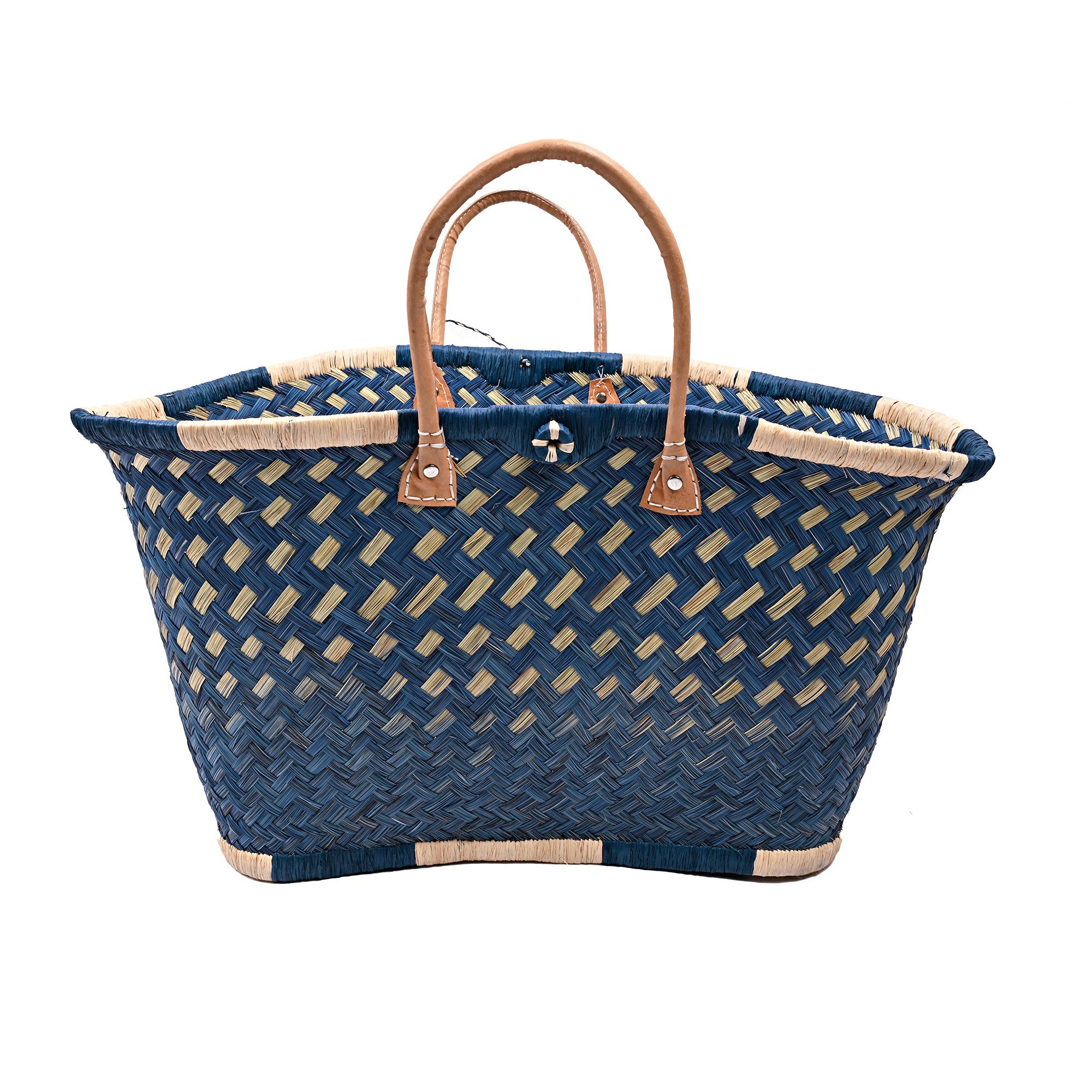 Goodman Design Korbtasche Handgefertigte Basttasche mit Ledergriffen, Langlebig, umweltfreundlich und hochwertig verarbeitet