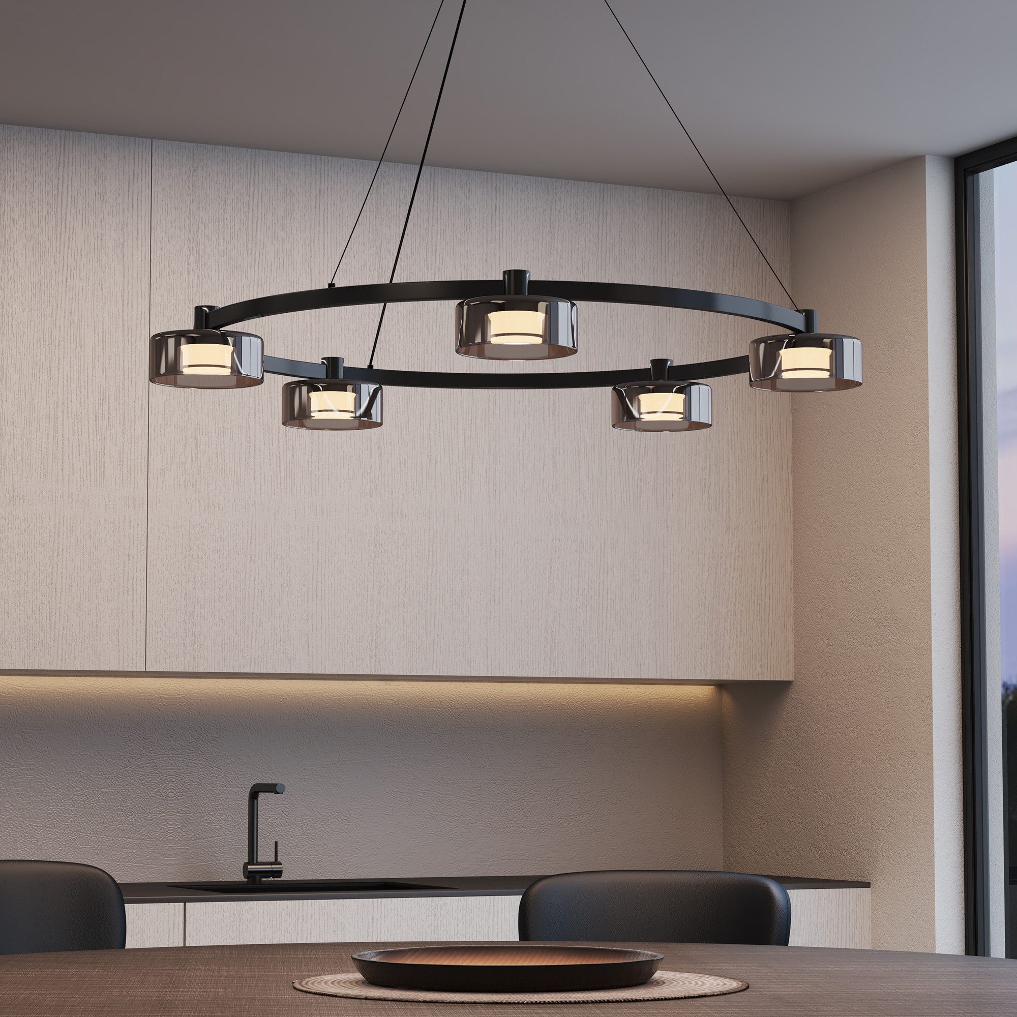 Mai & Mai LED Pendelleuchte LED Hängelampe Verstellbares Kabel Hängeleuchte Alivetta7915, LED-Pendelleuchte;