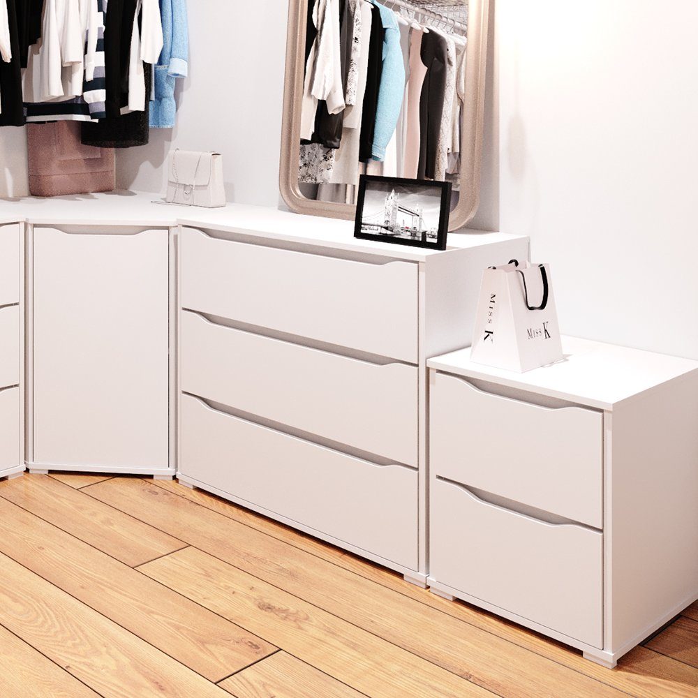 Vicco Nachtkommode Ruben, Weiß, 40 x 54 cm (1 St)