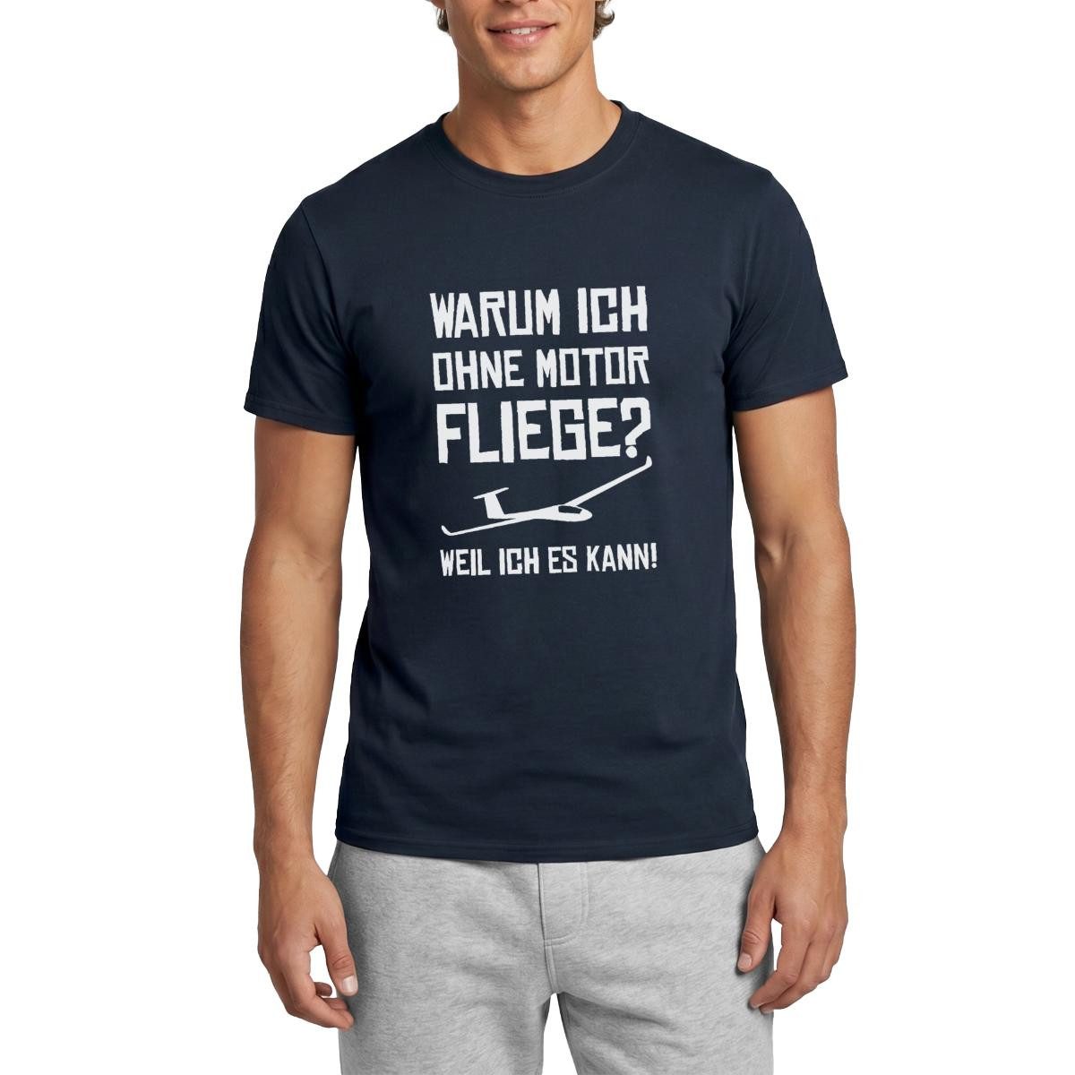 Spreadshirt T-Shirt Segelflugzeug Ohne Motor Weil Ich Es Kann Segelfliegen Männer T-Shirt (1-tlg)