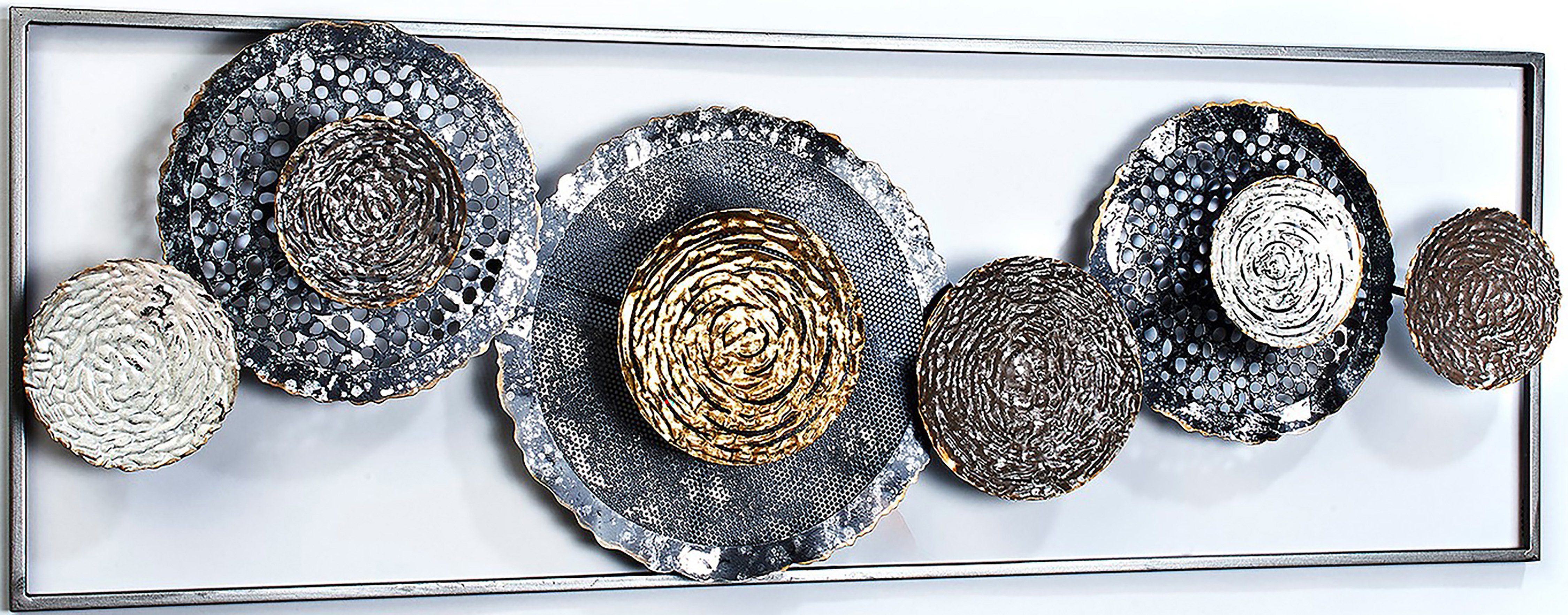 Kobolo Wandbild Metallbild 3D BLOSSOM in anthrazit und silber, verschiedene Strukturen