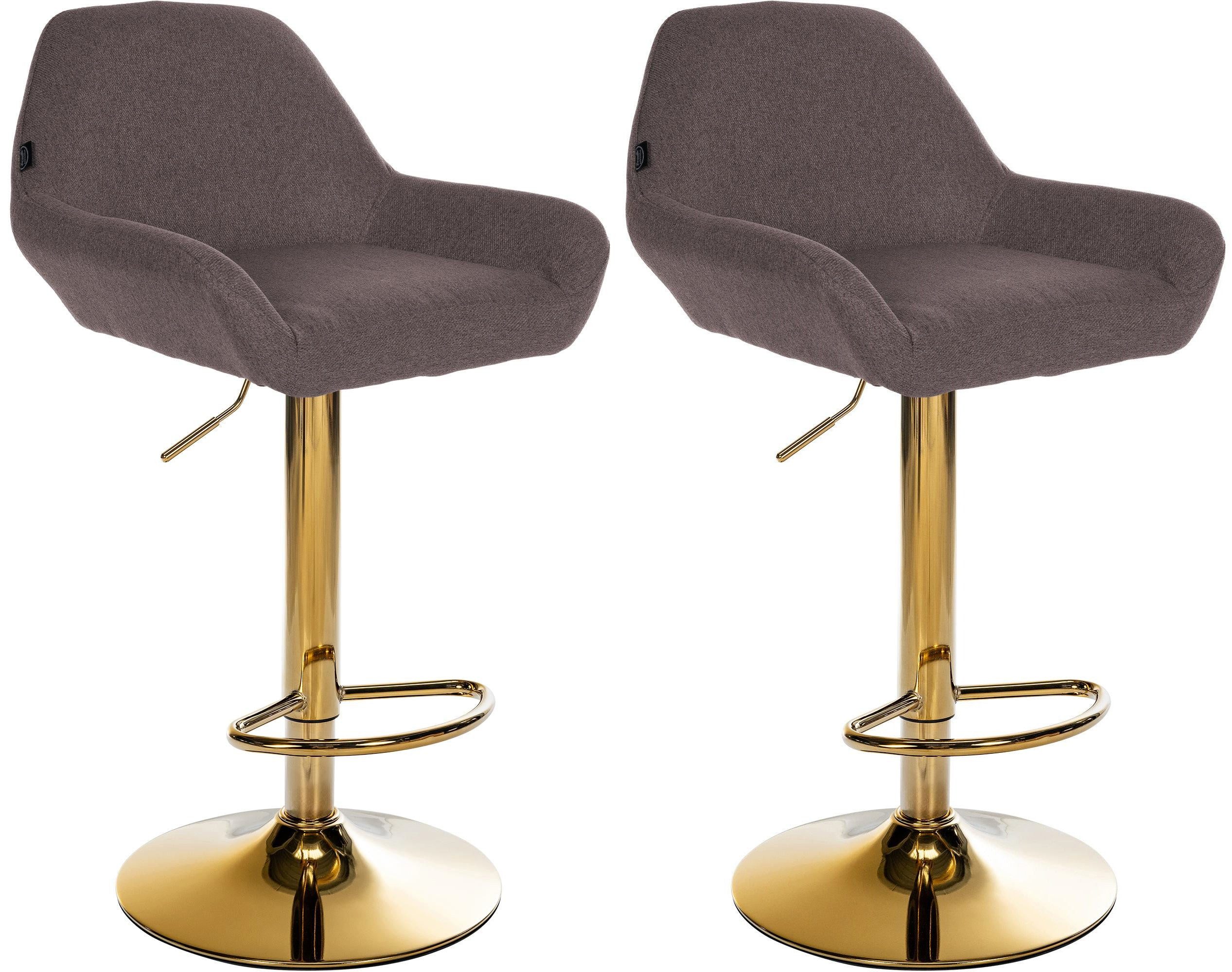 Bistrostuhl 2er Set Barhocker Braga Gold Stoff