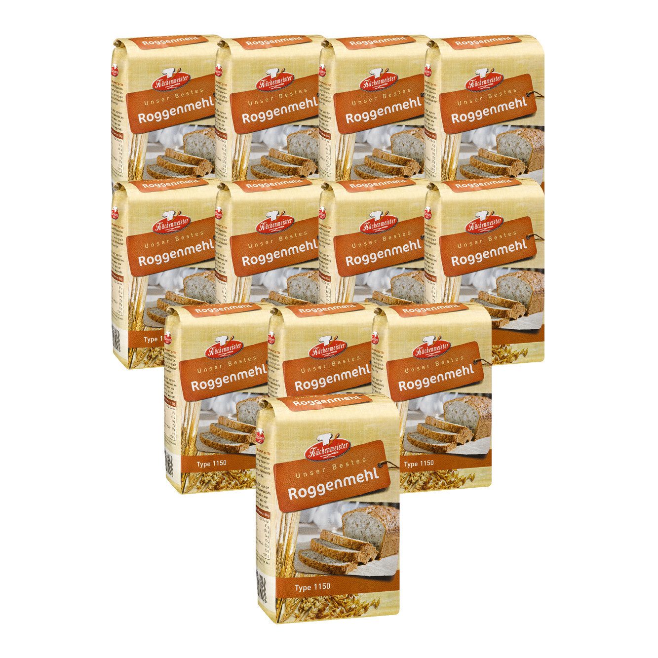 Bielmeier Mehl Roggenmehl Type 1150 12 Stück a 1 kg Küchenmeister, 1 x 12000 g, Das Getreide stammt von Landwirten aus der Region(SET221005-12)