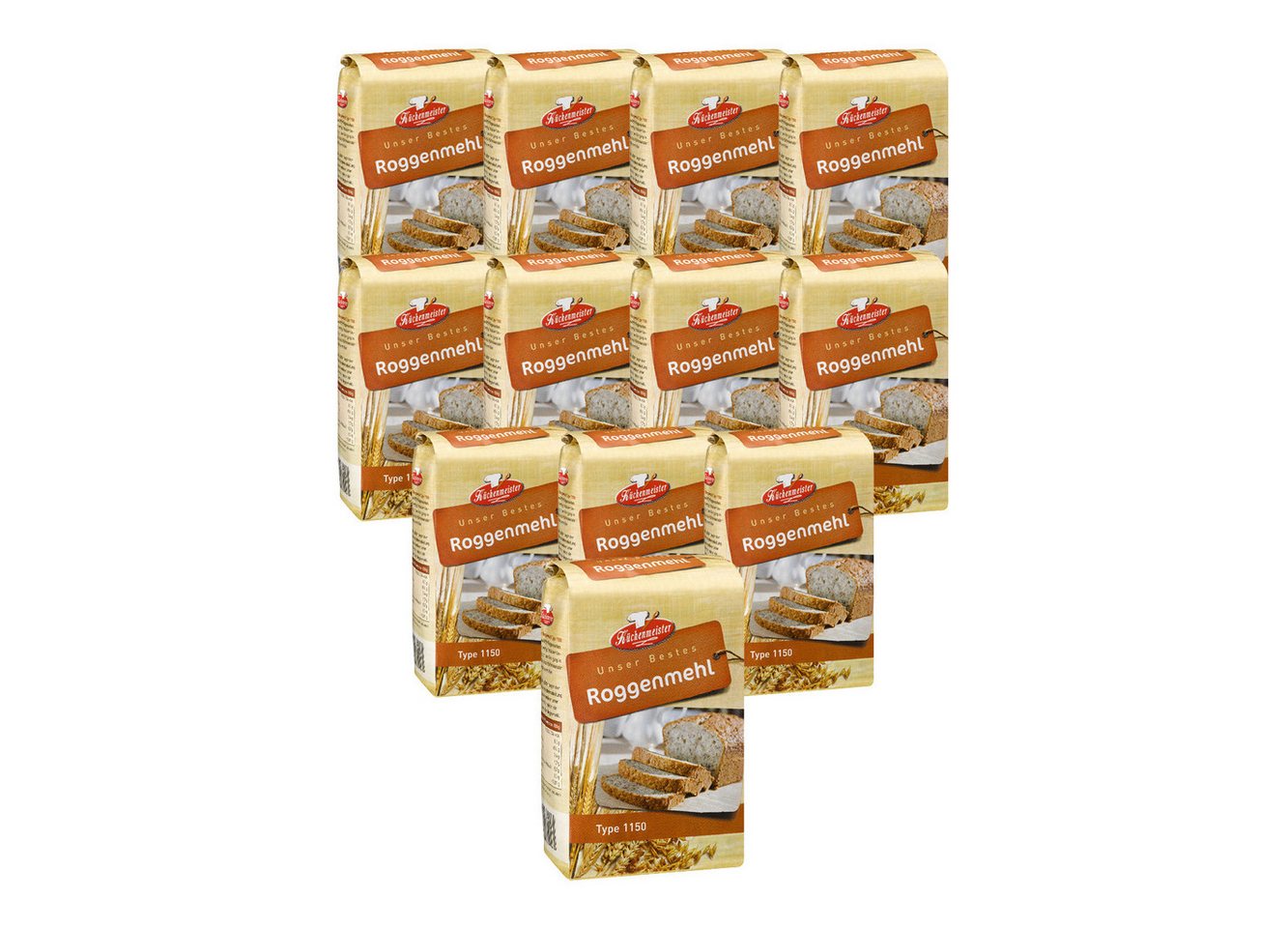Bielmeier Mehl Roggenmehl Type 1150 12 Stück a 1 kg Küchenmeister, 1 x 12000 g, Das Getreide stammt von Landwirten aus der Region(SET221005-12)