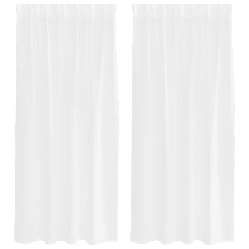 vidaXL Gardine Vorhänge mit Vorhängen 2 pcs Weiß 140 x 175 cm Polyester