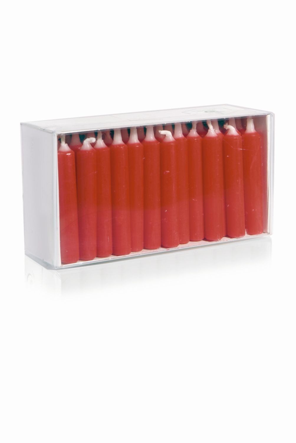 INNA-Glas Tafelkerze Mini-Kerzen CONLEY, 50 Stück, rot, 6,5cm, Ø1cm - Made in Germany