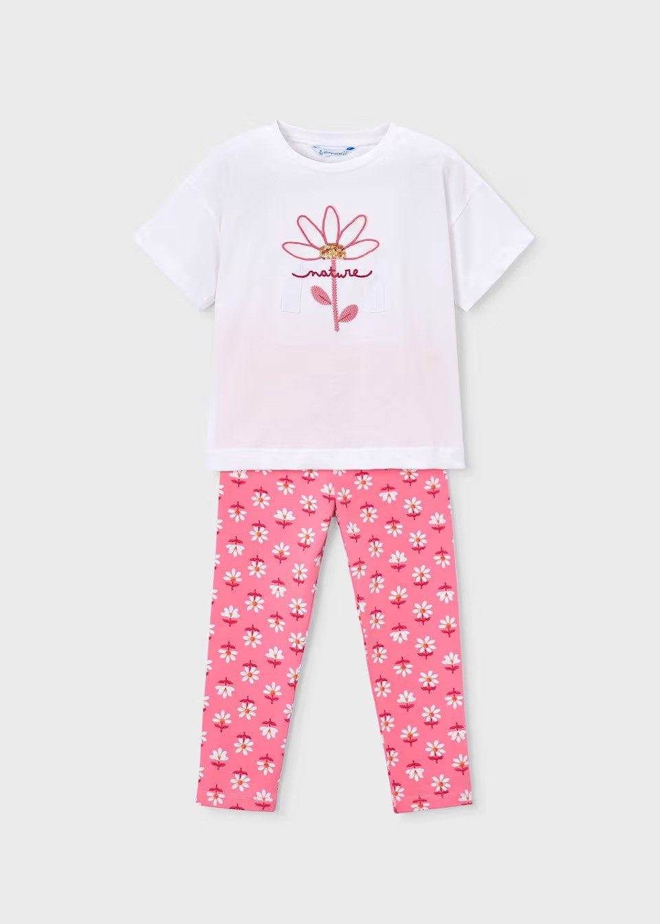 Mayoral Shirt & Leggings Mädchen Set T-Shirt & Leggings mit floralem Muster – 2-teilig (372740)