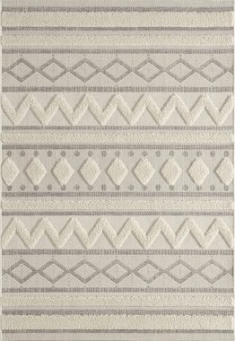 Teppich Kayra 54064, merinos, rechteckig, Höhe: 20 mm, Hoch Tief Struktur, Boho Style, Scandic, In- Outdoor geeignet