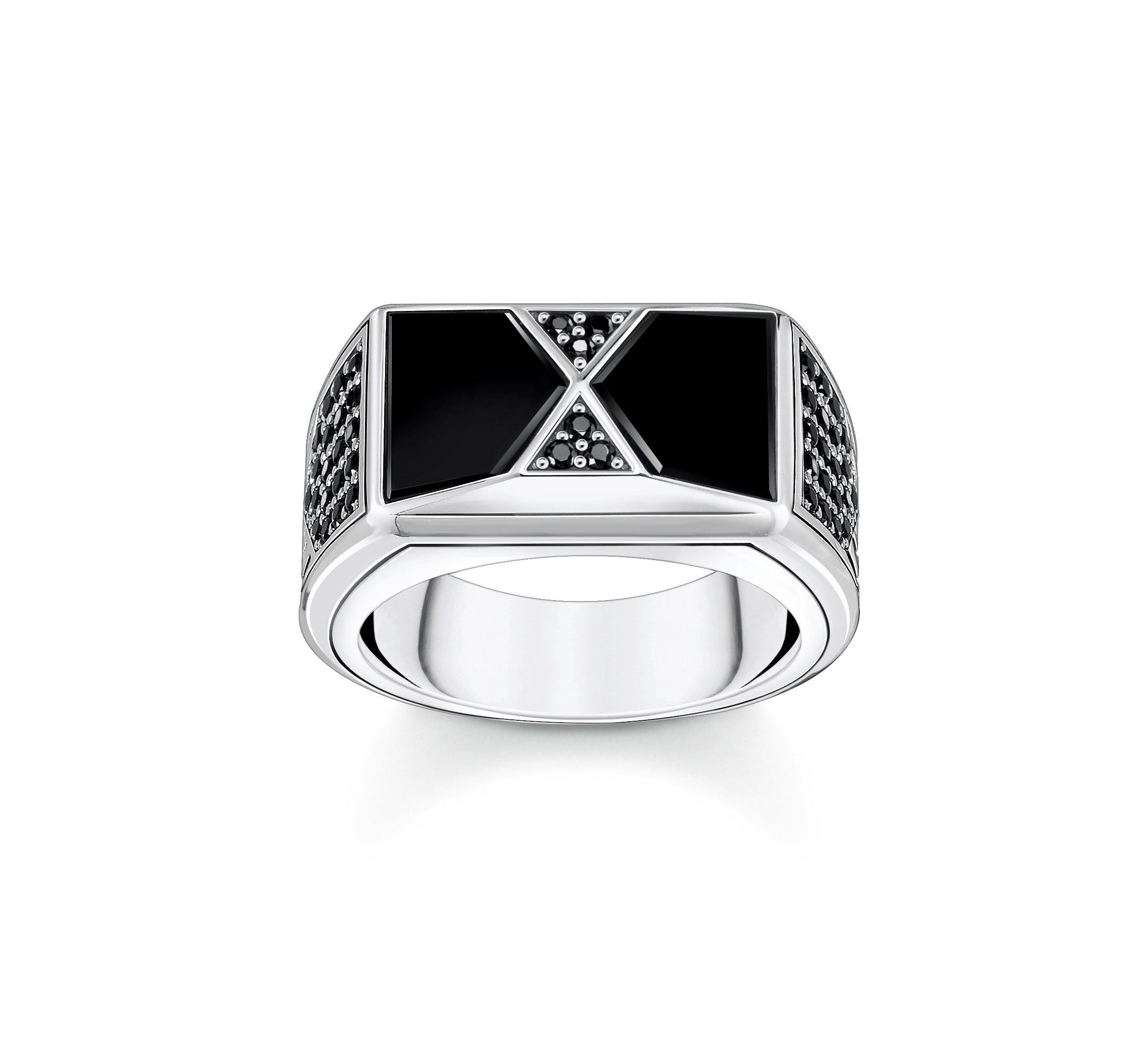 THOMAS SABO Silberring Thomas Sabo Ring TR2430-508-11 Silber Onyx Schwarz