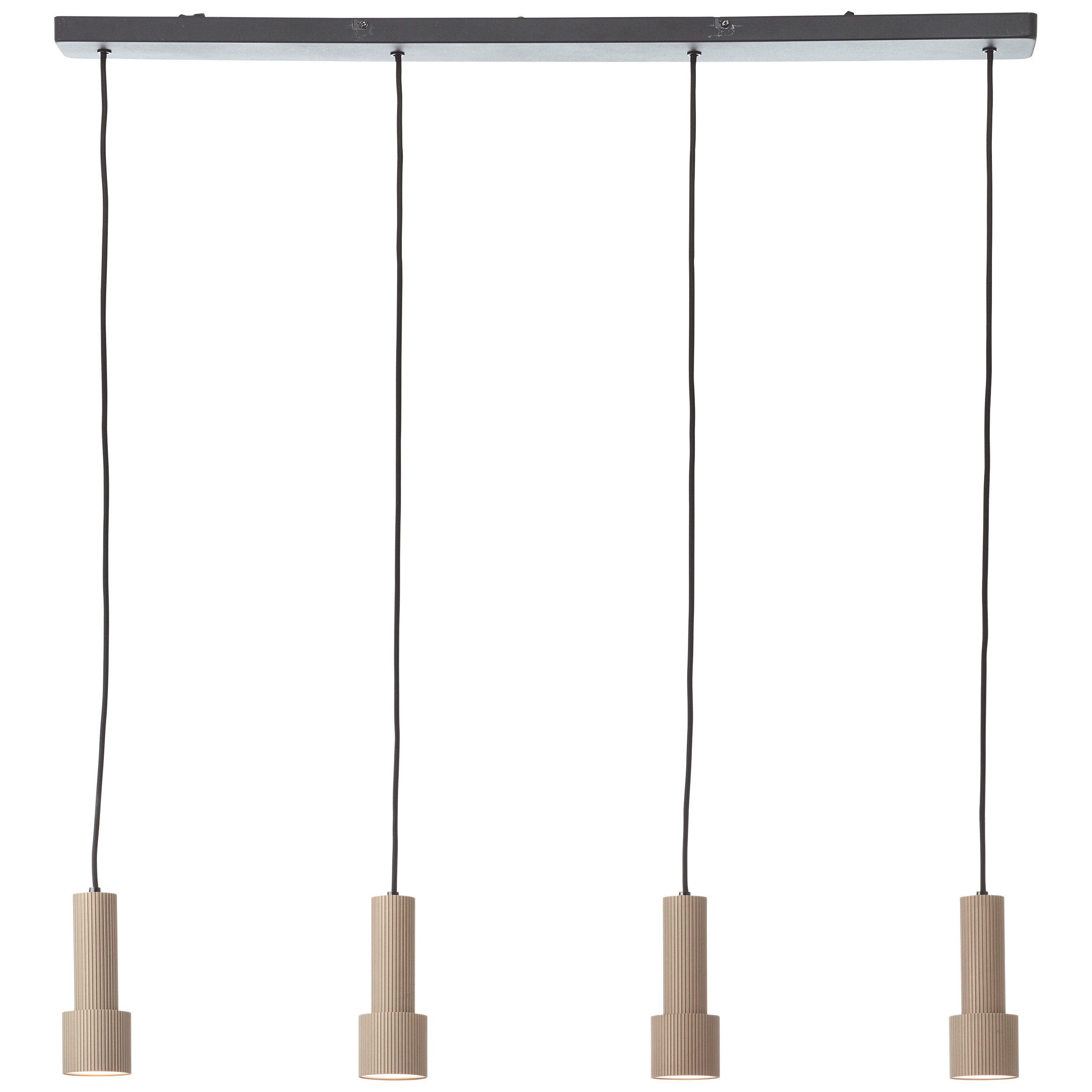 Brilliant Pendelleuchte Cadiz, ohne Leuchtmittel, 150 x 98 cm, 4x GU10 Fassung, kürzbar, Aluminium, schwarz/bronzefarben