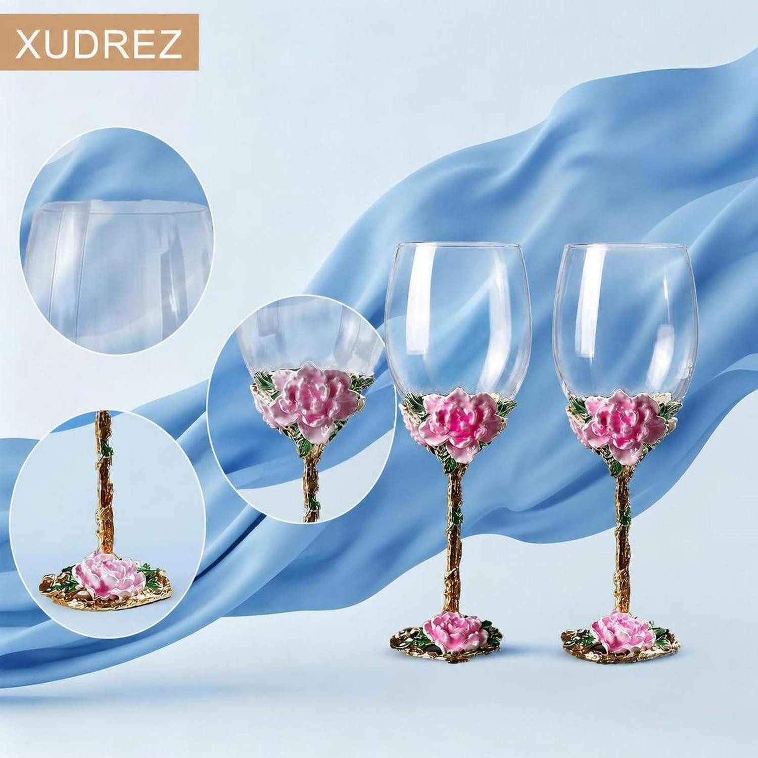 Blumen Weingläser online kaufen » Weingläser mit Blumen