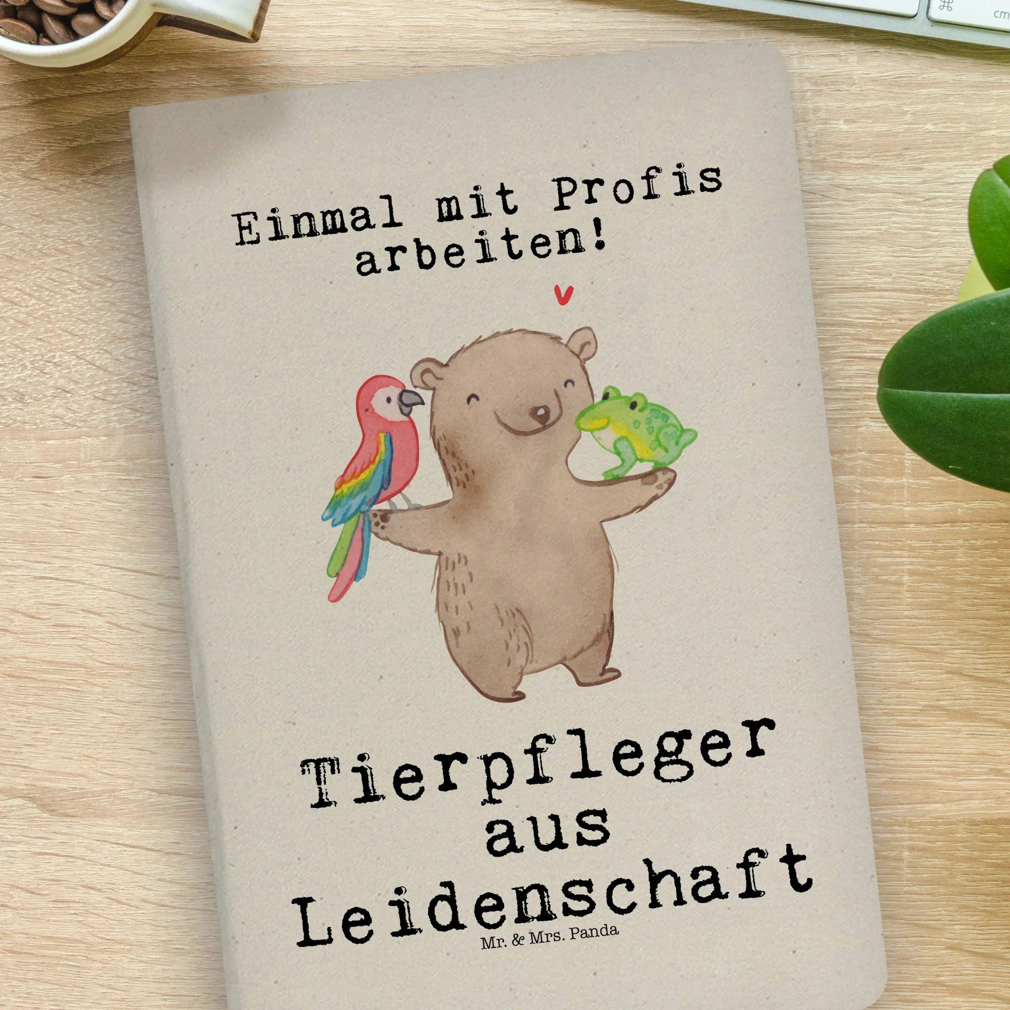 Thumbnail - Mr. & Mrs. Panda Notizbuch Tierpfleger Leidenschaft - Transparent - Geschenk, DIN A4 Planer, DIN Mr. & Mrs. Panda, Echte...