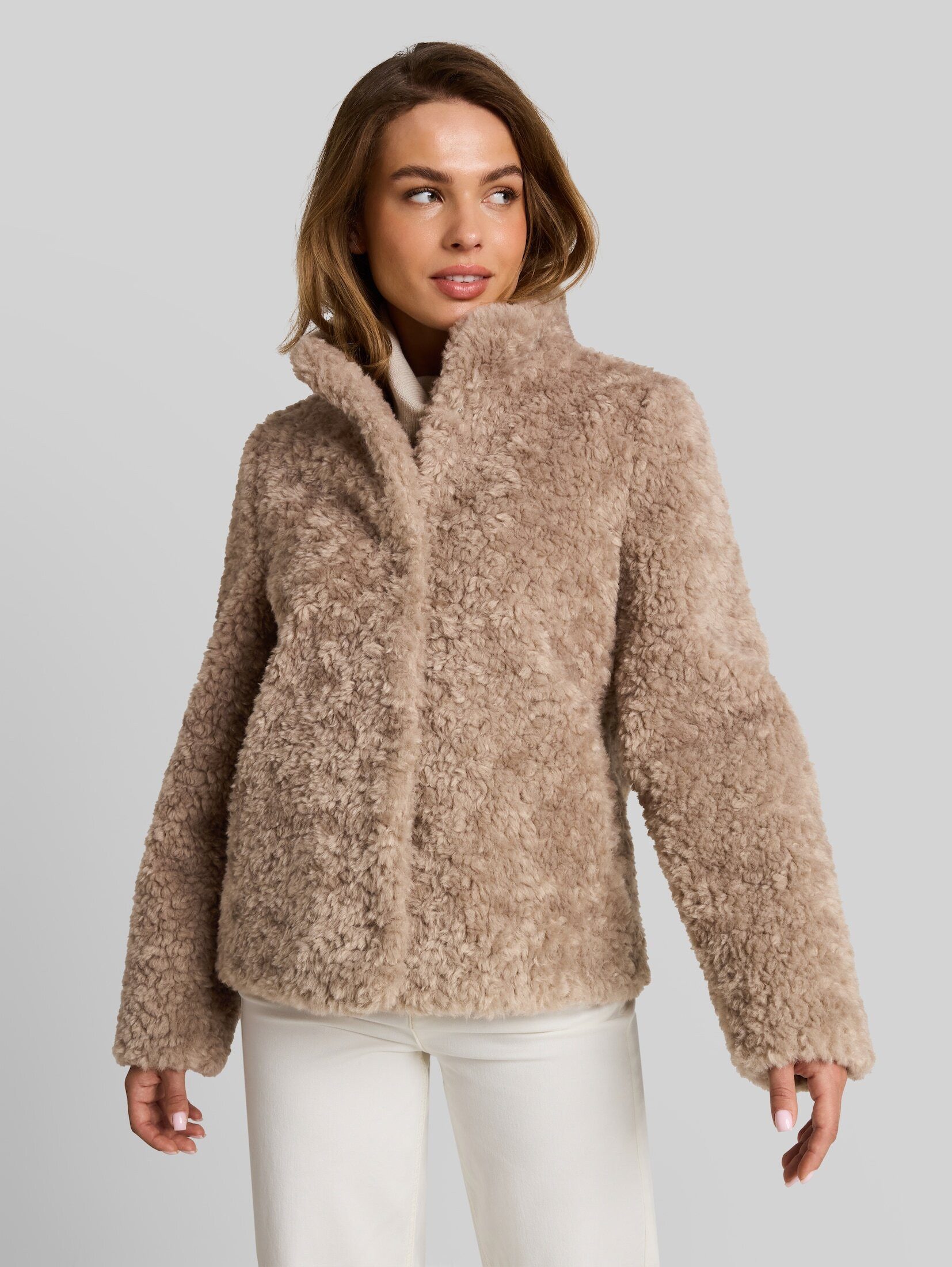 TOM TAILOR Sommerjacke Jacken Kunstfelljacke mit Stehkragen