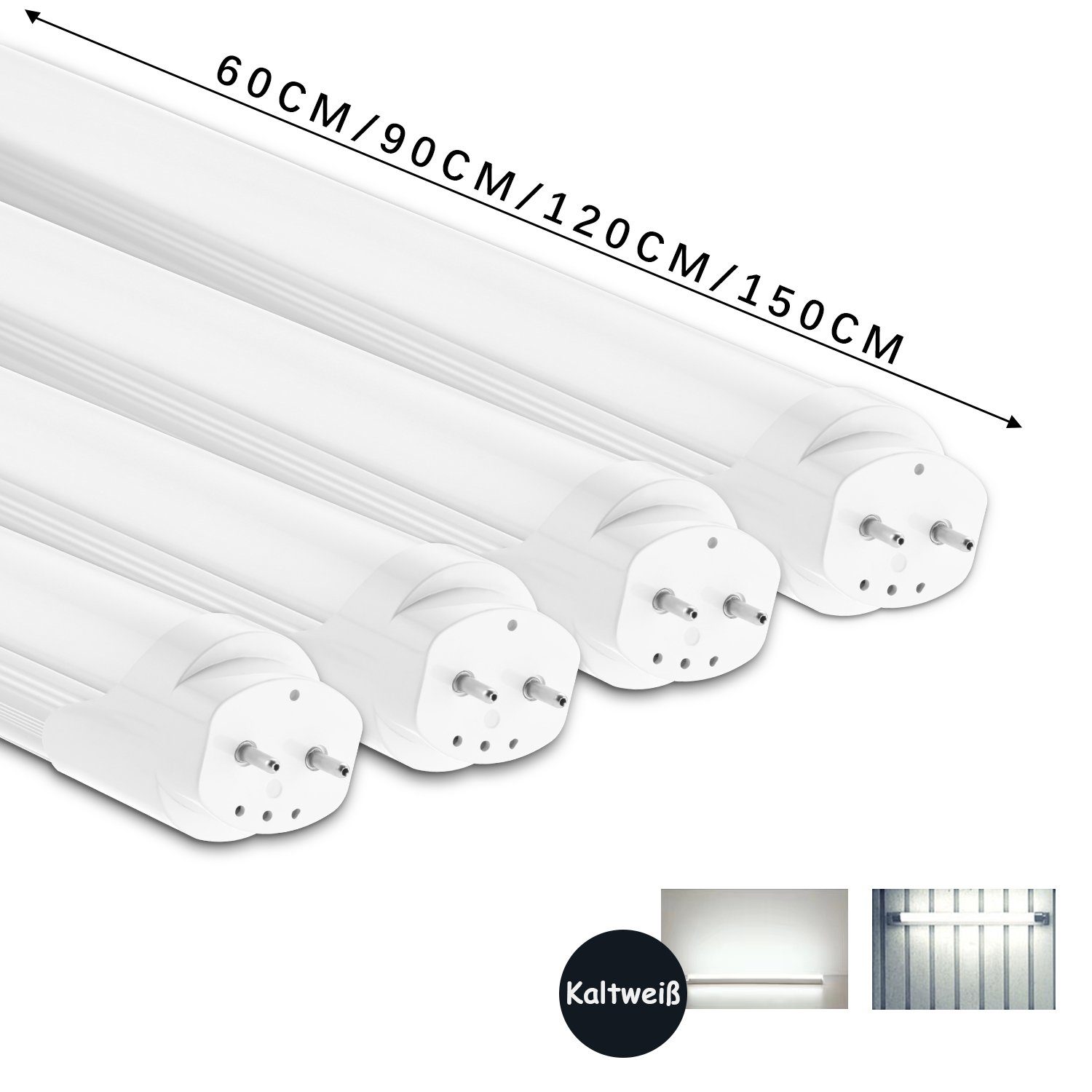 Ersatzröhre LED Kaltweiß, 2ft, 9/14/18/22W 2 T8 Lichtleiste, Stück 2 9W Werkstattlampe LED-Deckenleuchte fest LED - Tubes, Lichtleiste integriert, LETGOSPT Stück Leuchtstoffröhre, LED