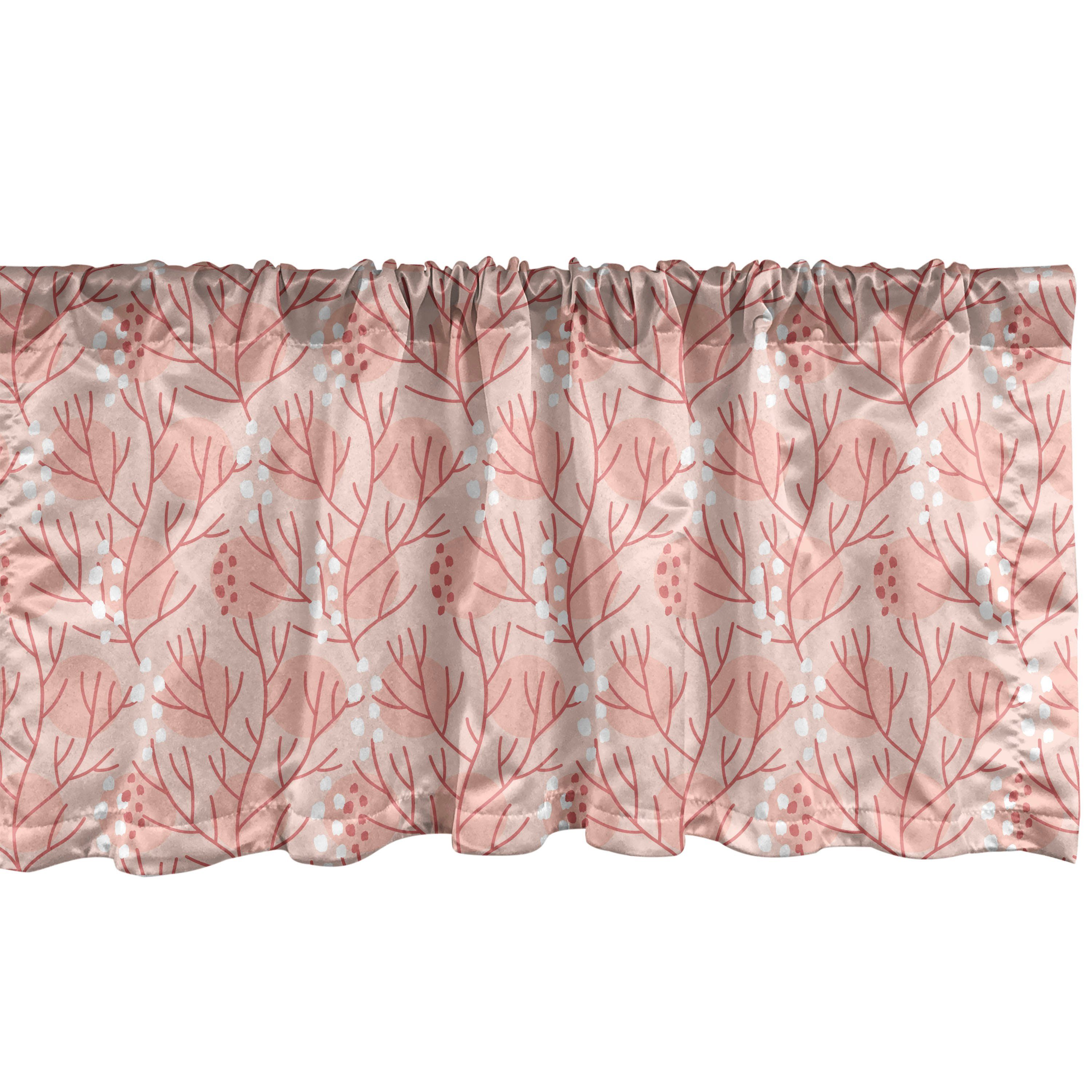 Scheibengardine Vorhang Volant für Küche Schlafzimmer Dekor mit Stangentasche, Abakuhaus, Microfaser, Unterwasser- Pastell Algen Doodle