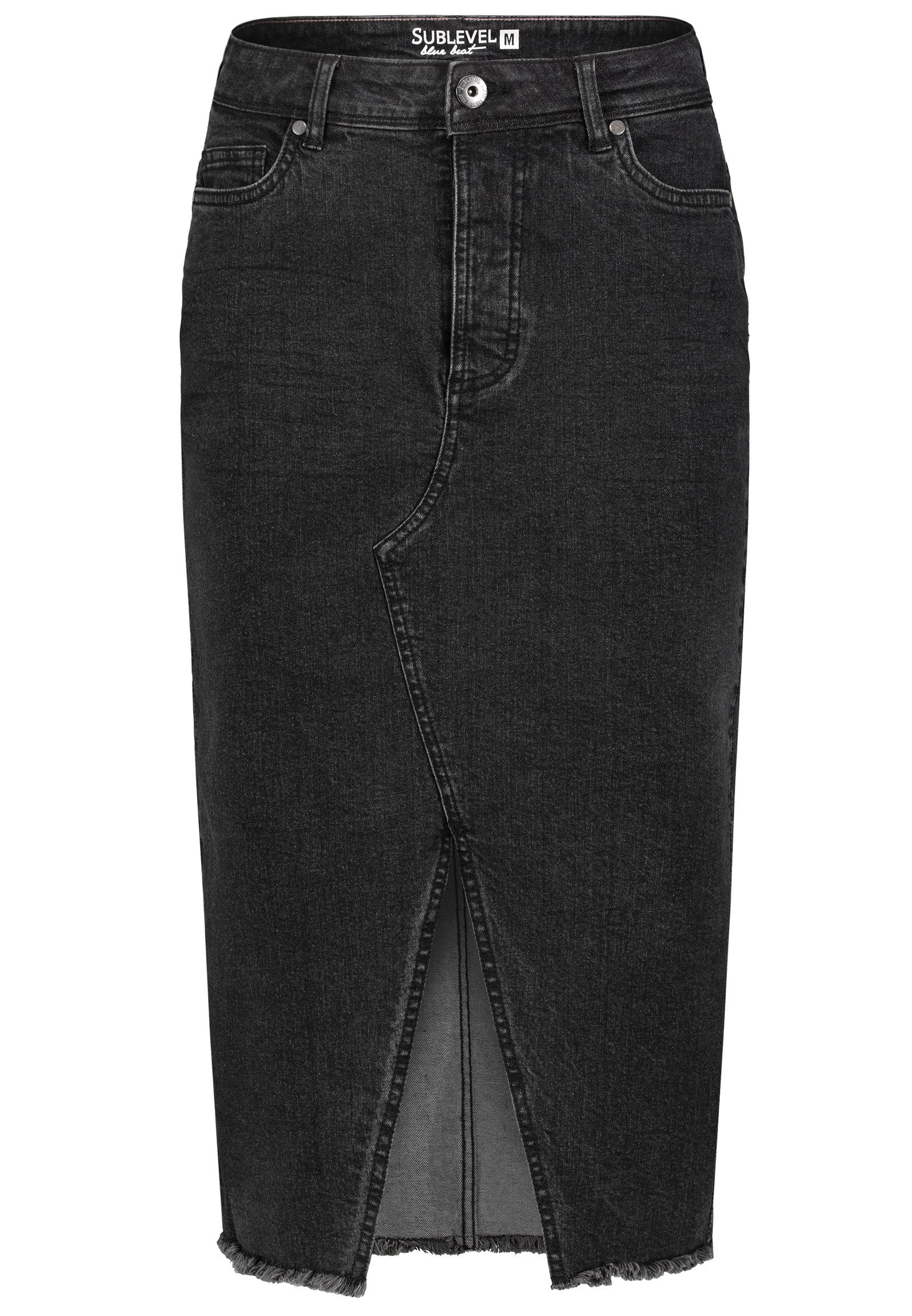 SUBLEVEL Jeansrock Damen Jeans rock Rock MAXI Lange Rock Denim Stretch Vint günstig online kaufen