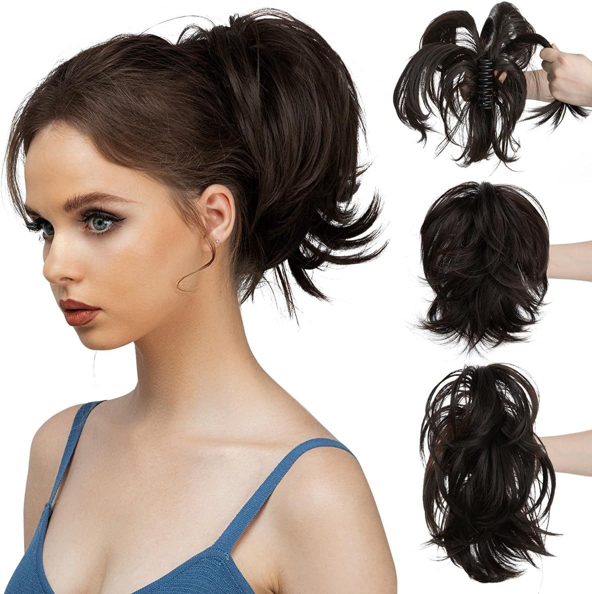 Zaewry Haarspange kurzes Pferdeschwanz-Brötchen, Haarschmuck einfach Scrunchie