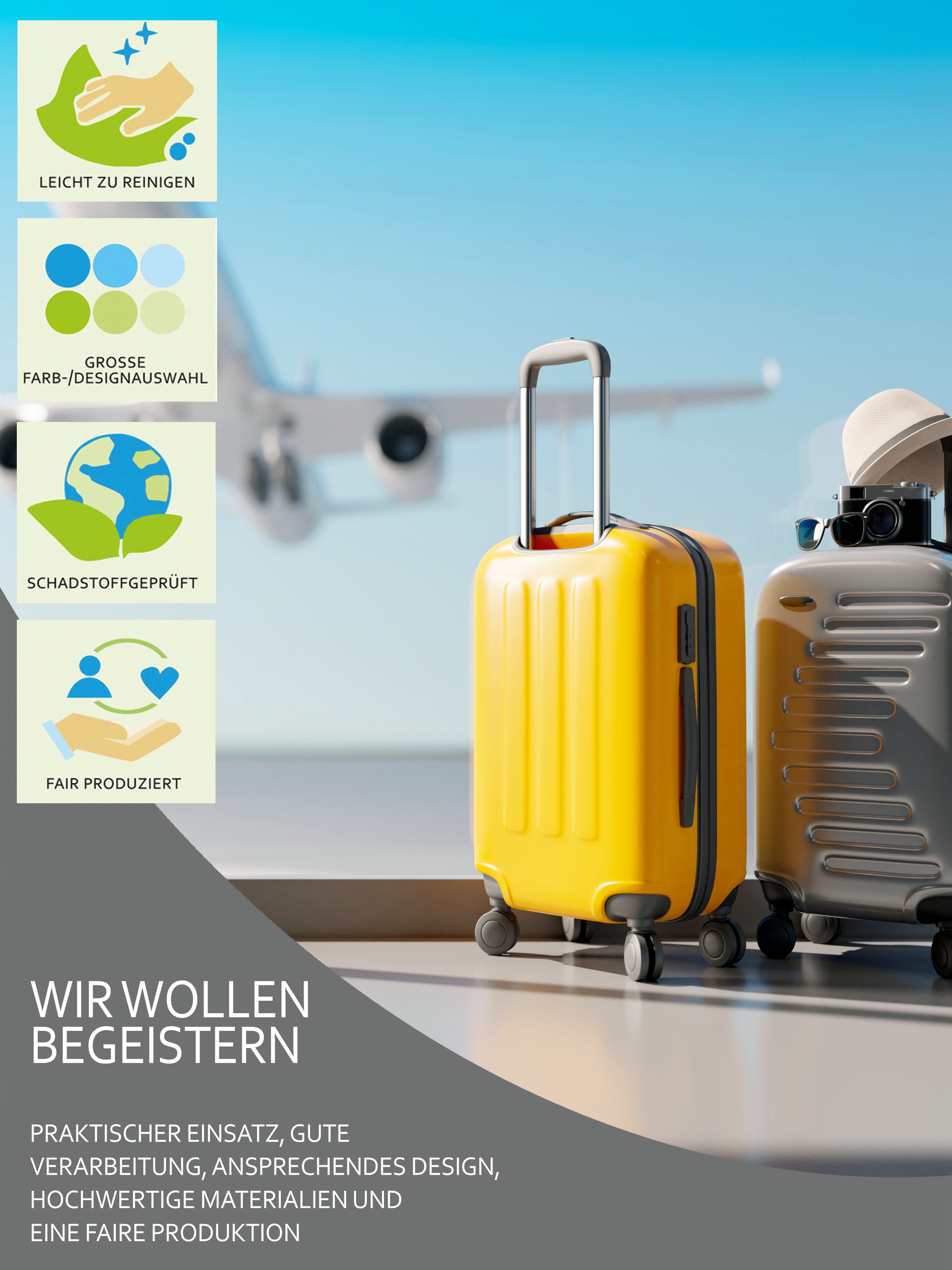 BambiniWelt by Rafael K. Reisetasche Handgepäck Boardgepäck Bordcase 40x20x25 40x30x20 Ryanair Wizzair (M2), in 2 Größen: 40x25x20cm (klein), 40x30x20cm (groß) – Bild 5 von 5