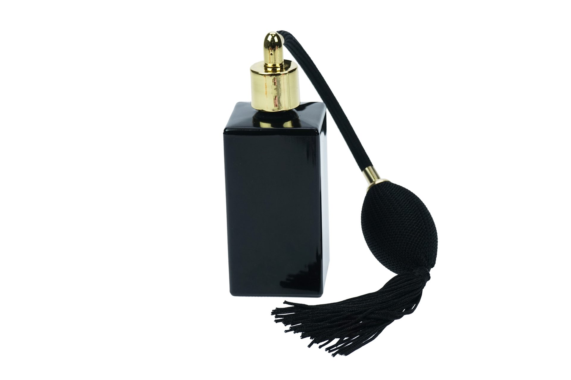 Parfümzerstäuber Tischzerstäuber, Glas, schwarz-glänzend, mit Ballpumpe