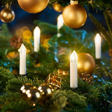 IC Winterworld LED-Lichterkette LED Lichterkette Weihnachtsbaum für innen, strombetrieben, 16-flammig, ohne Batterien, Retro Weihnachtskerzen für den Christbaum