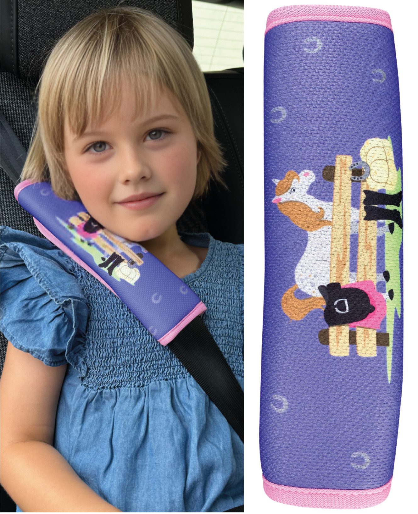 HECKBO Schlafkissen Kinder Auto Gurtpolster Gurtschutz Sicherheitsgurt Polster