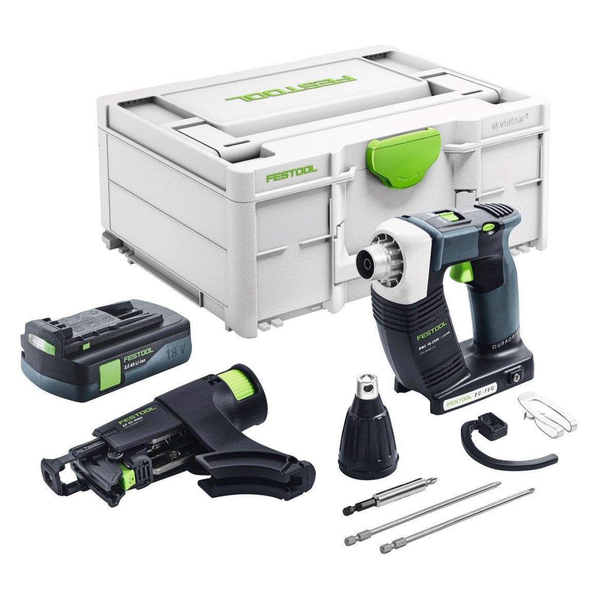 FESTOOL Akku-Trockenbauschrauber DURADRIVE DWC 18-2500 Basic Akku Bauschrauber 18 V 18 Nm Brushless