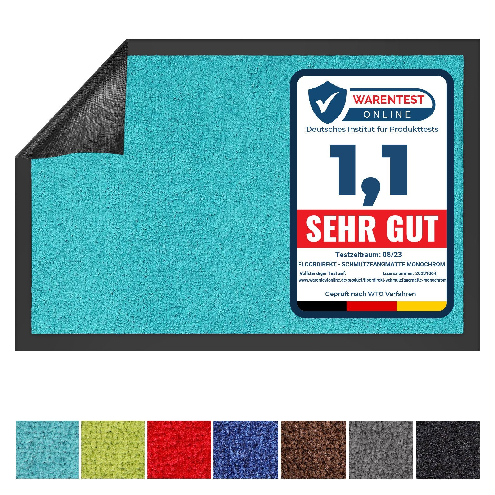 Karat Fußmatte Sauberlaufmatte Dublin, viele Farben & Größen, waschbar, rechteckig, Höhe: 7 mm, geeignet für Fußbodenheizung