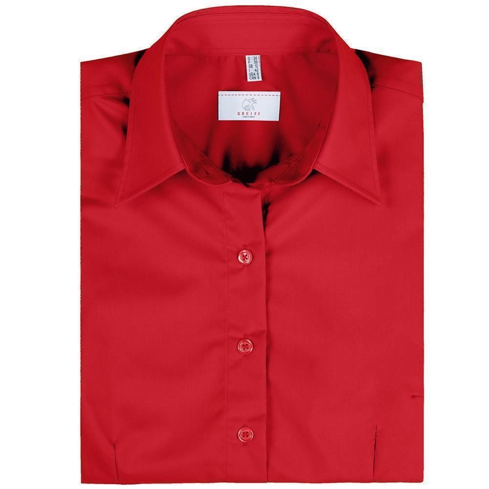 GREIFF Kurzarmbluse Greiff Corporate Bluse Damen BASIC Regular-Fit Rot 32 günstig online kaufen