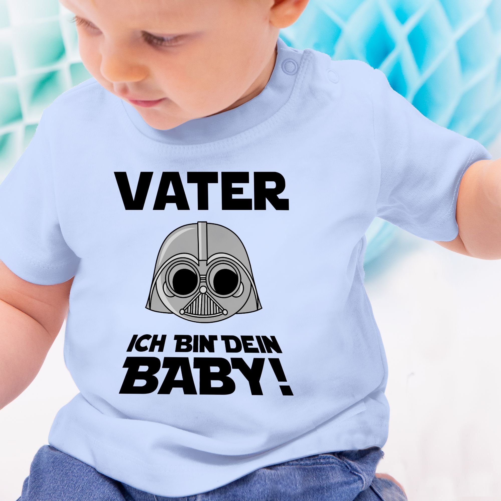 Baby - dein Geschenk T-Shirt Baby Shirtracer 2 ich schwarz Vatertag bin Vater Babyblau