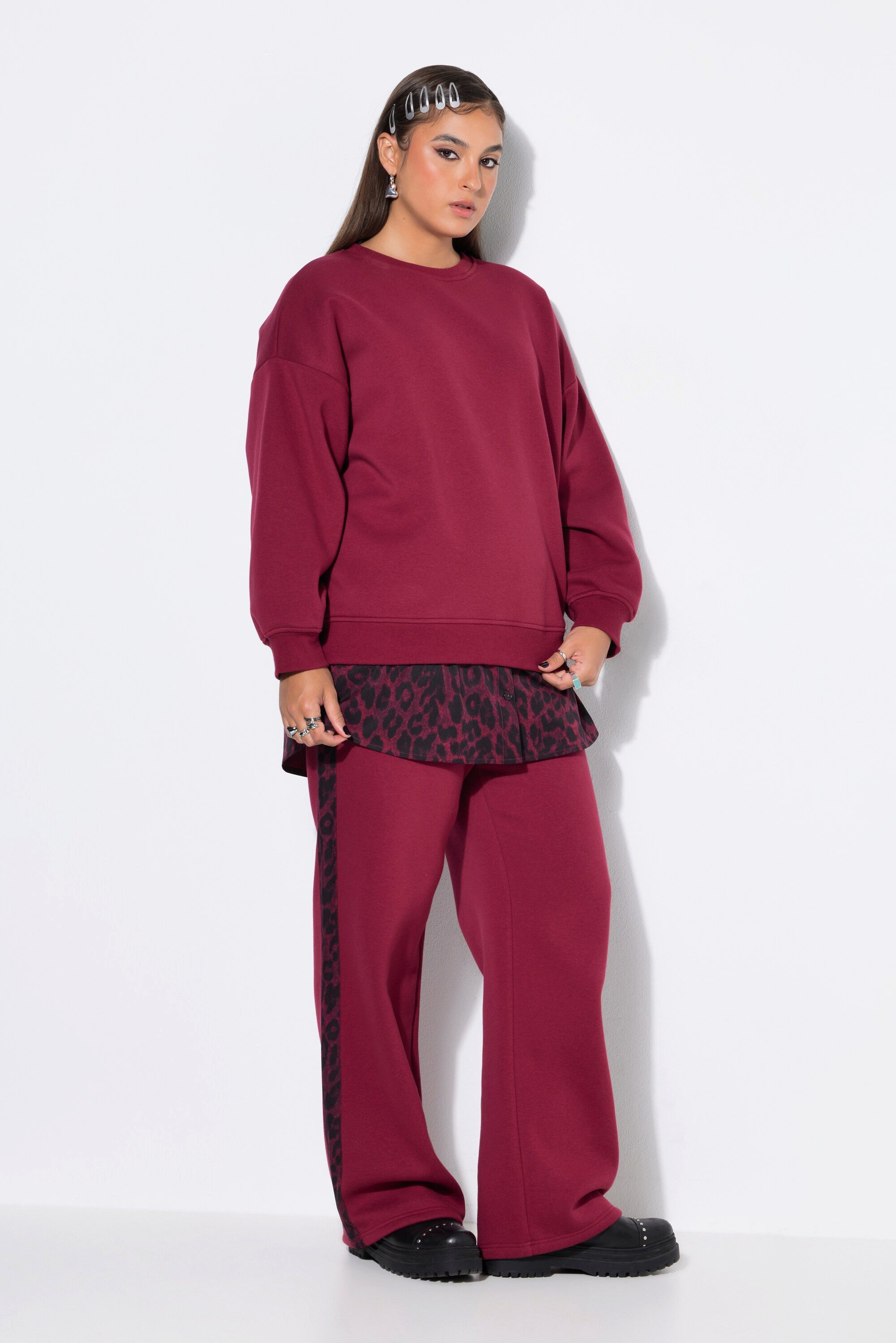 Studio Untold Sweatshirt Sweatshirt oversized gerundeter Blusensaum