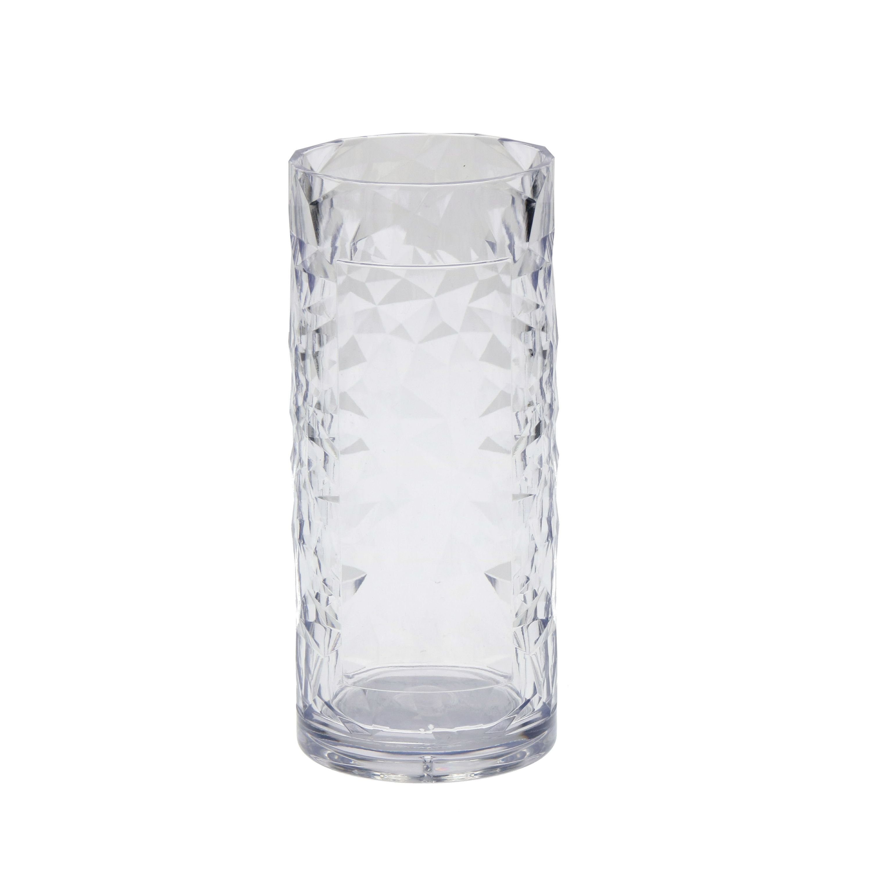 mehrweg.pro Mehrwegbecher Longdrinkbecher "Crystal", 0,3 l, Kunststoff, (Sparset, 1-tlg., 1), Aufwendigen Kristall-Design