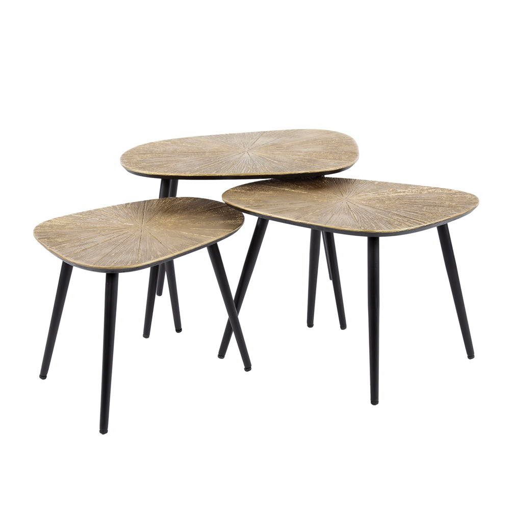 RINGO-Living Couchtisch RINGO-Living Couchtische Caiside aus Metall in Bronze-antik 3er Set