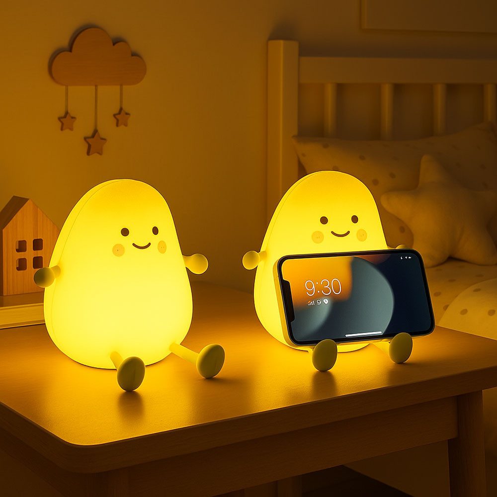GLOBO LIGHTING LED Nachttischlampe, LED-Leuchtmittel fest verbaut, Warmweiß, Tischleuchte LED Nachttischlampe Kinderlampe Touchfunktion 2x