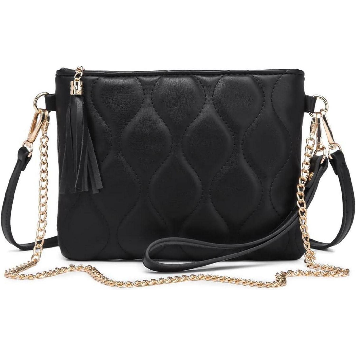 LuxusKollektion Umhängetasche Umhängetasche Damen Crossbody PU Handytasche Kartenschlitz 3-1 Schwarz