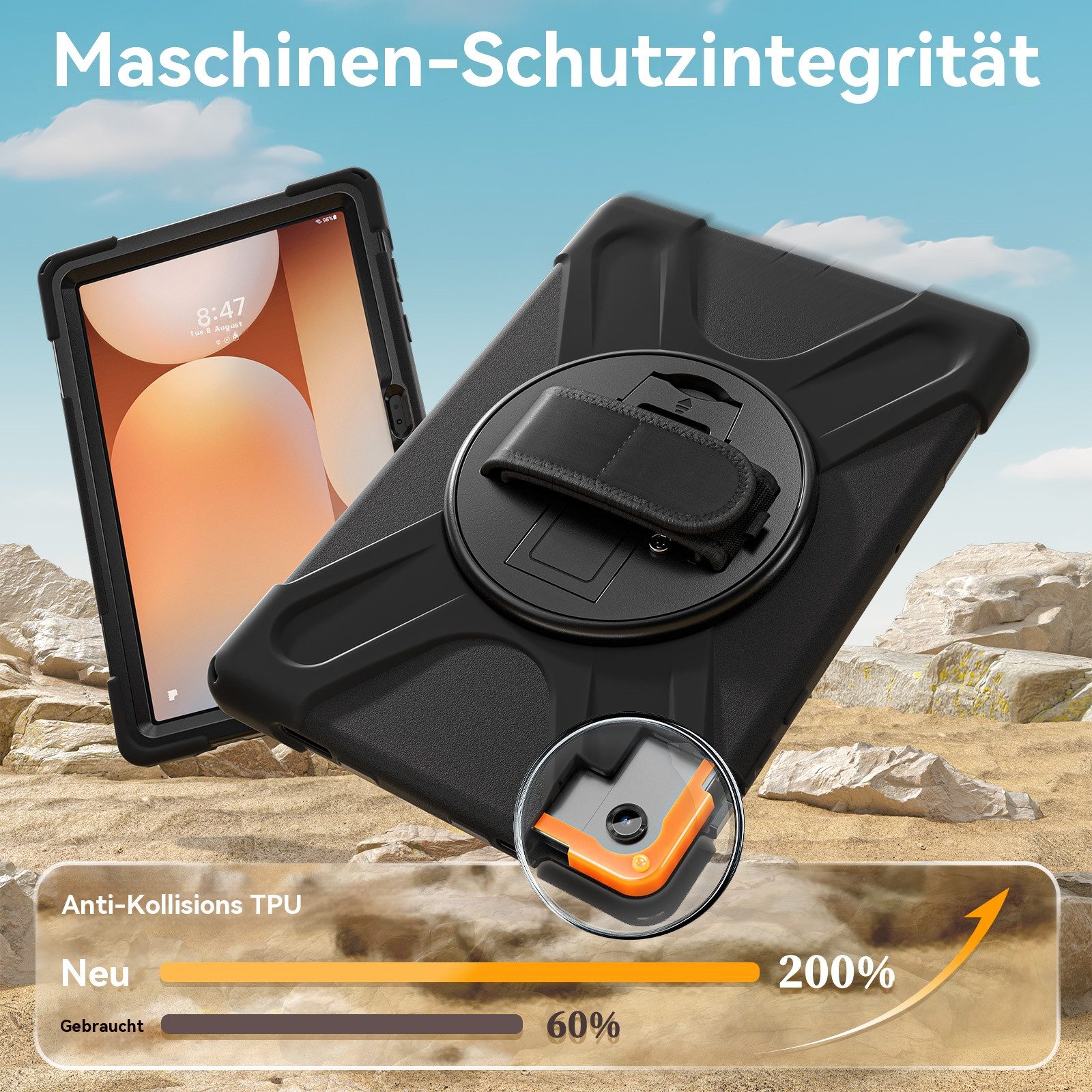 betterfon Tablet-Hülle Hülle für Samsung Galaxy Tab A11+ 11 Zoll, Stoßfeste Schutzhülle, Dual-Layer PC/TPU, Kantenschutz, kratzresistent, Standfunktion – Bild 2 von 5