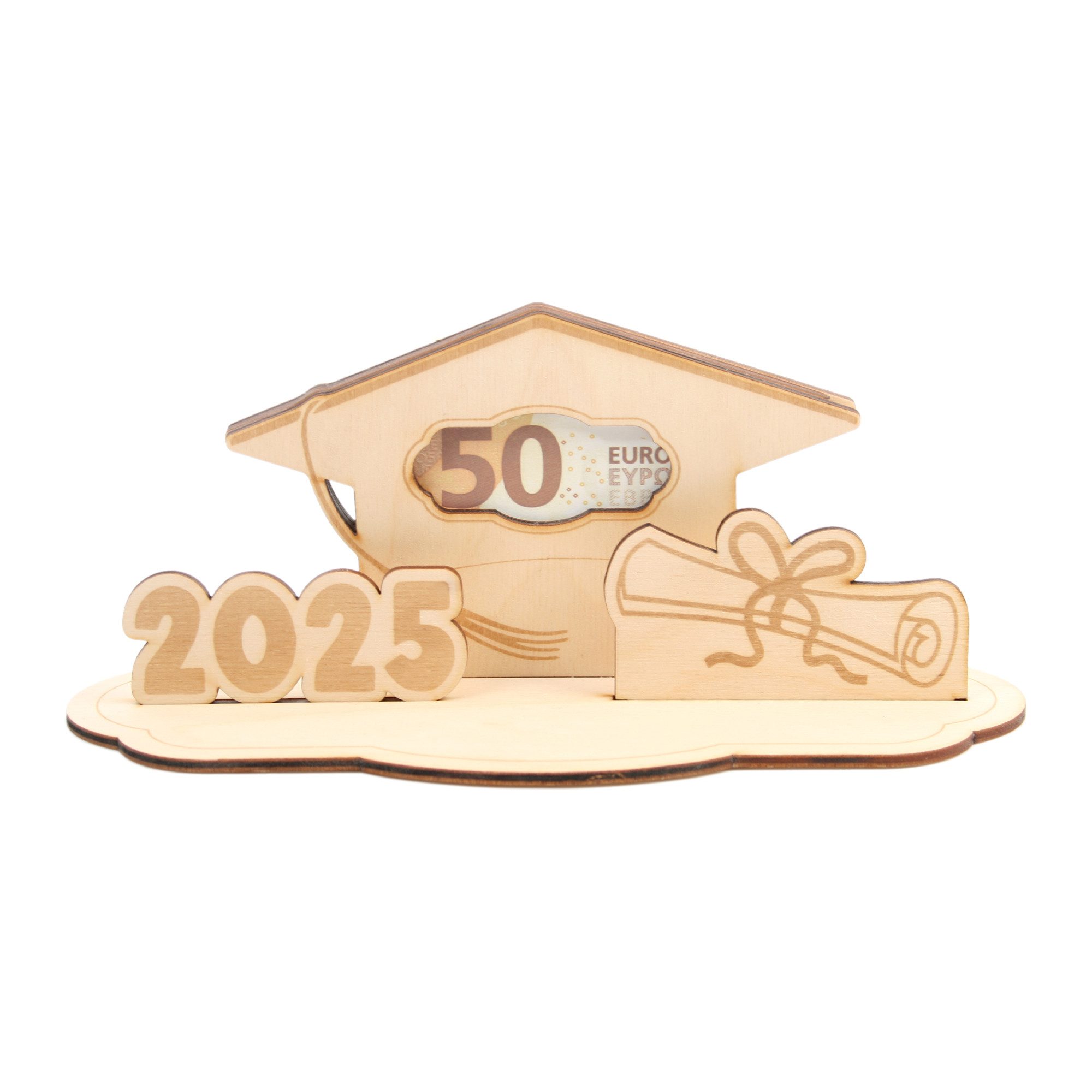 Kreative Feder Glückwunschkarte Geldgeschenk-Aufsteller für feierliche Anlässe, Originelle 3D Glückwunsch-Karte DIY aus Holz für Geldscheine