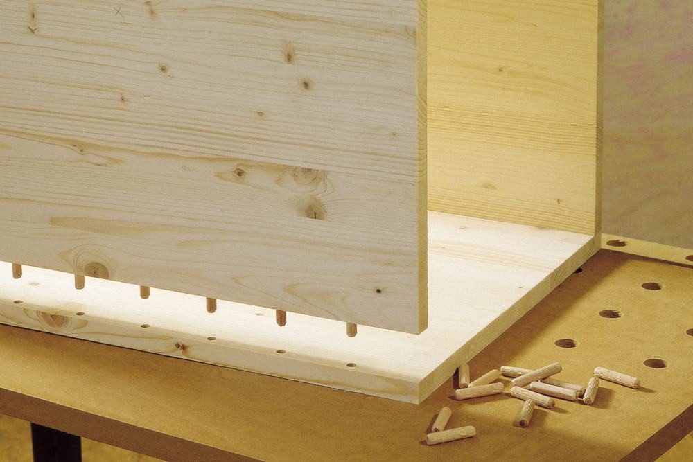 Wolfcraft Schrauben- und Dübel-Set Wolfcraft Sortimentsbox Holzdübel 78 teilig