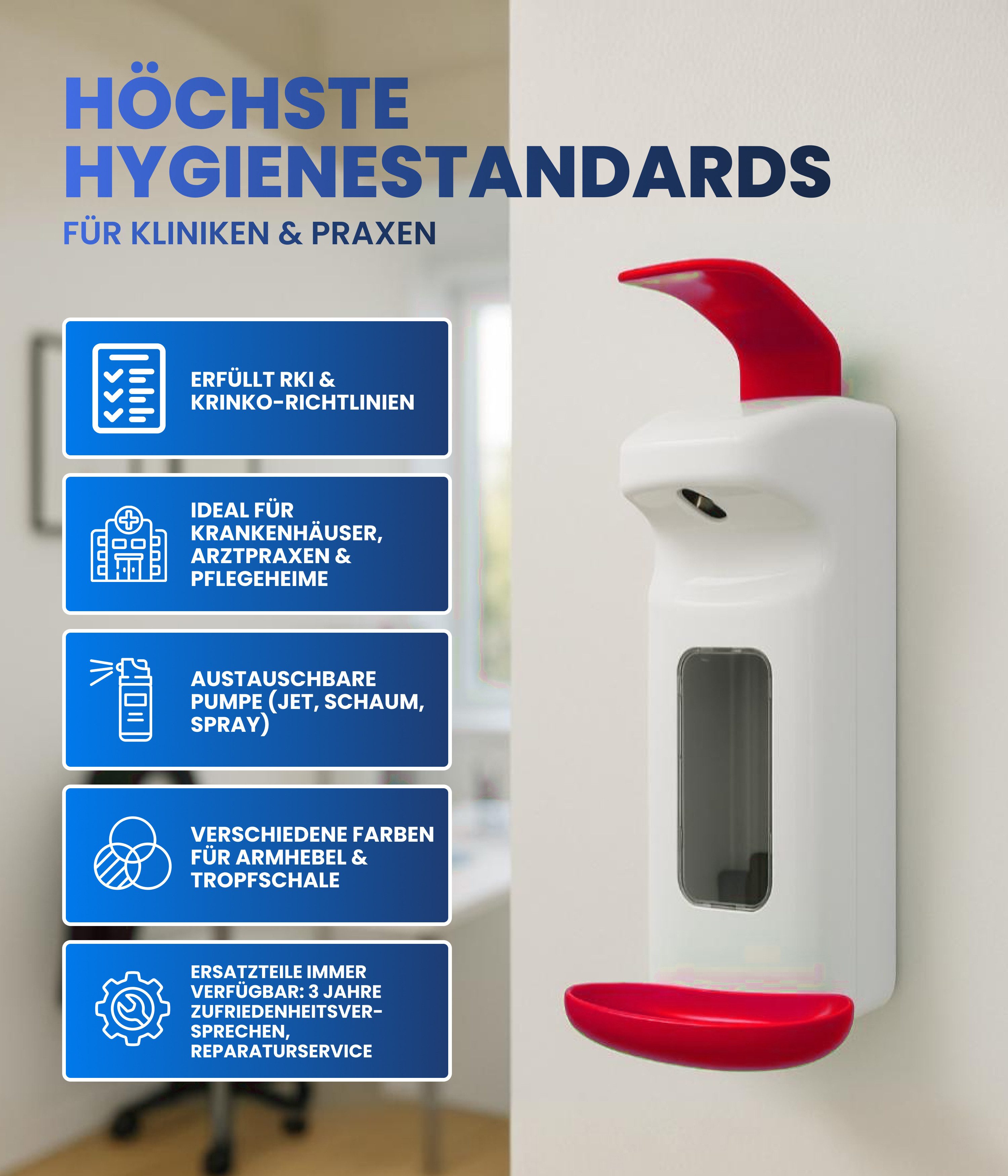 Hygiene365 Desinfektionsmittelspender Manueller Desinfektionsmittel- und Se günstig online kaufen