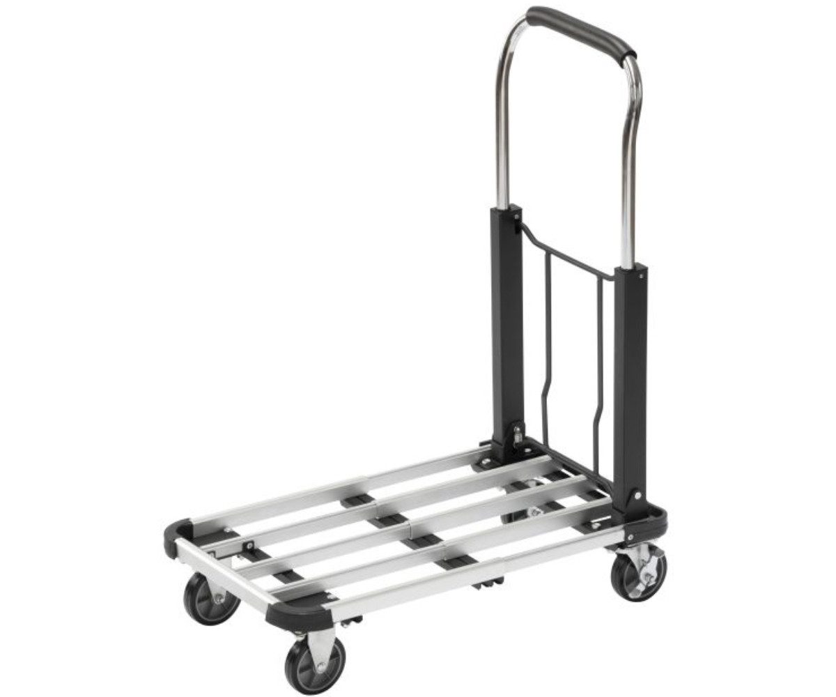 Meister Werkzeuge Transportwagen Transportwagen Möbelwagen Aluminium klappbar, Tragkraft 150 kg, Feststellbremse, höhenverstellbar, Klappfunktion, ausziehbar