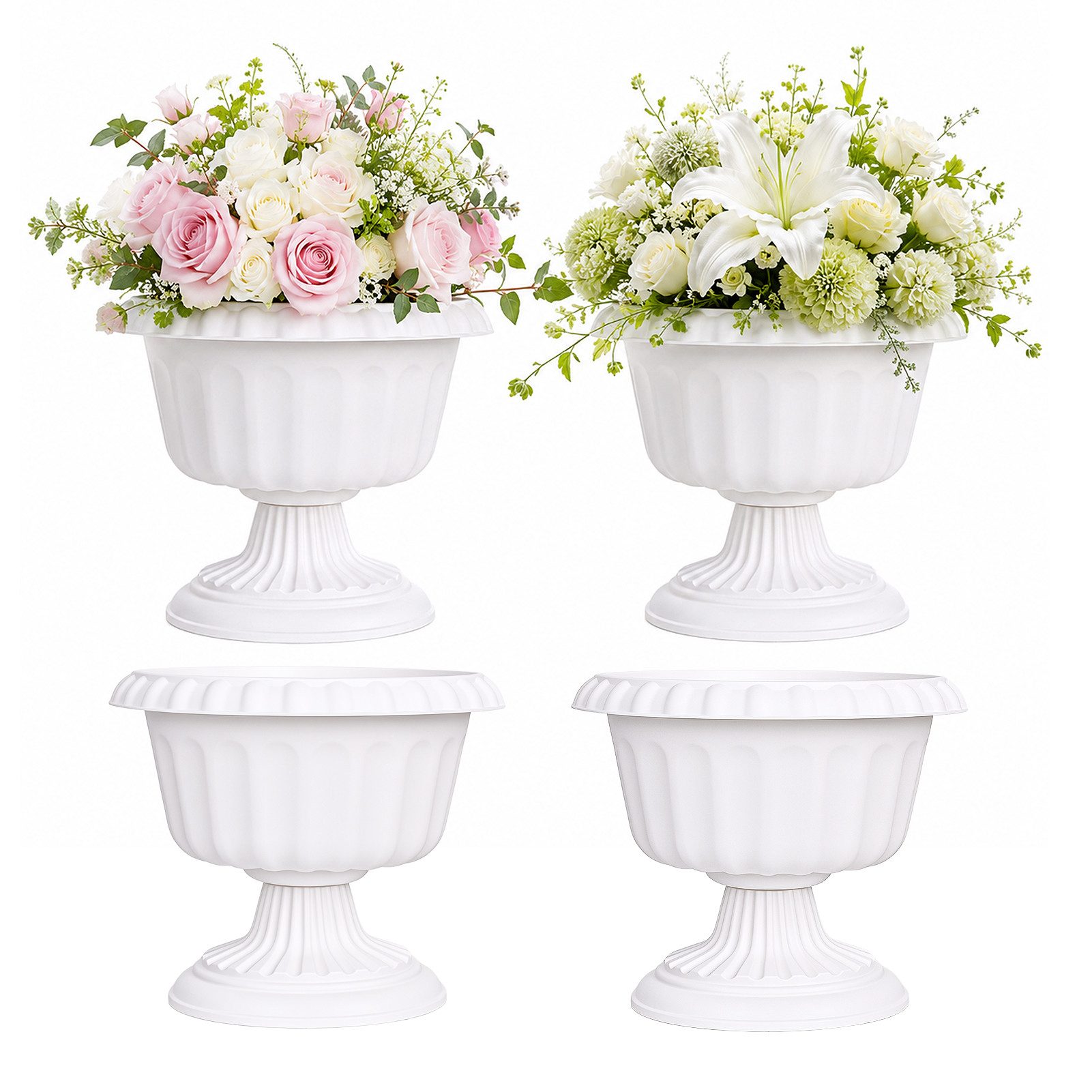 Rutaqian Pflanzkübel Hoher Blumentopf, PP‑Kunststoff, Hochzeitsdekoration, Garten, Balkon
