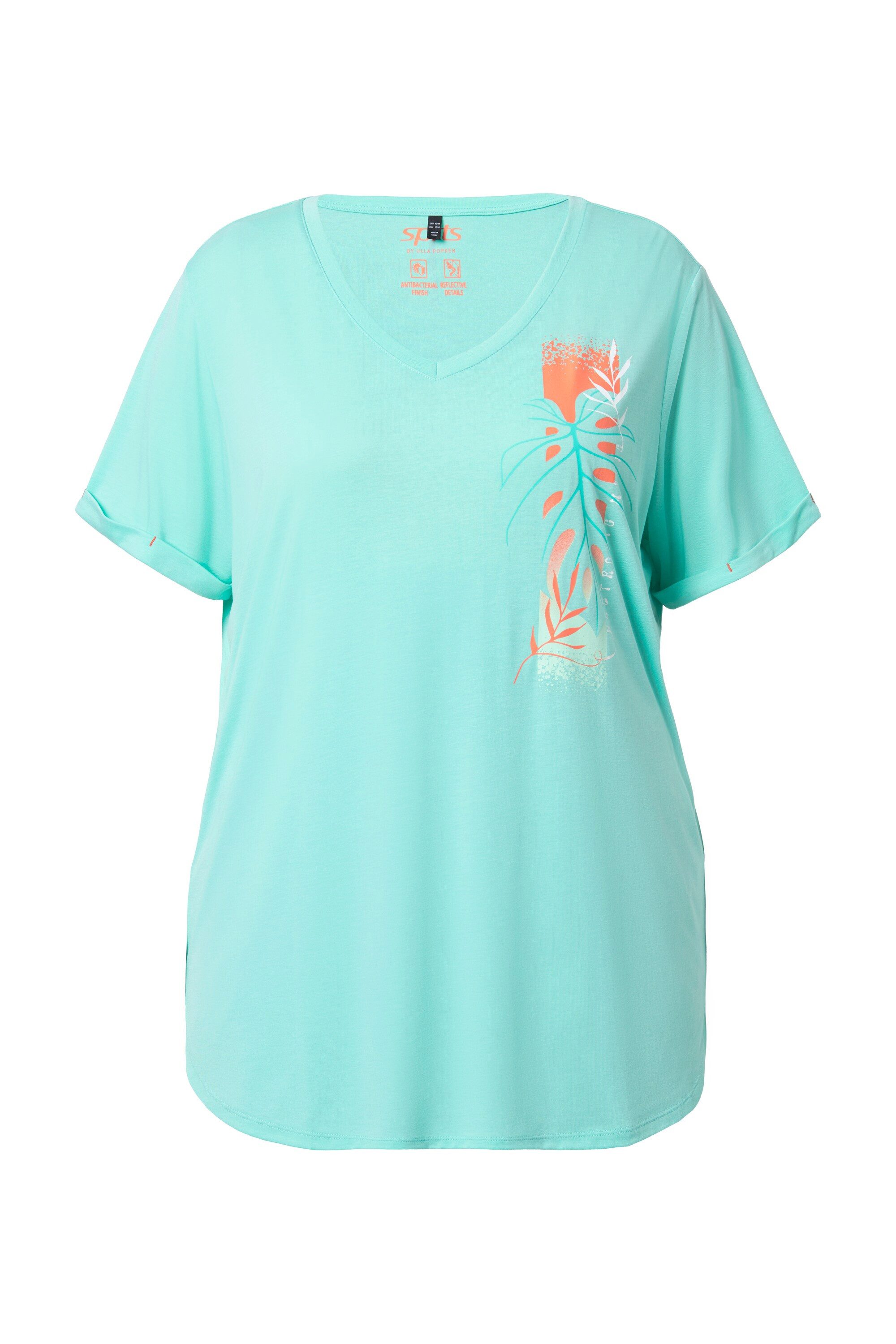 Ulla Popken T-Shirt Funktions-Shirt antibakteriell V-Ausschnitt