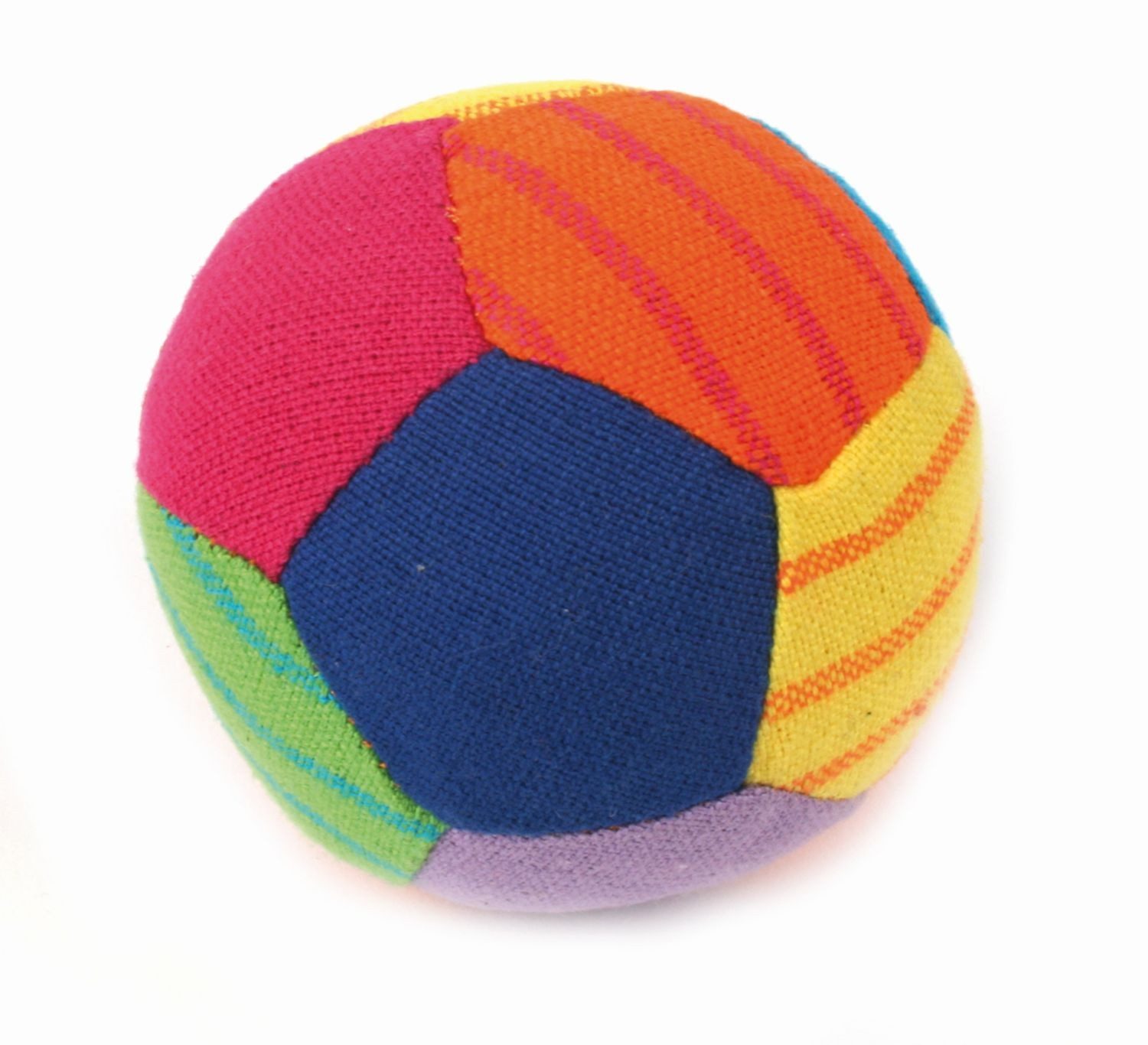 El Puente Stoffball Softball mit Rassel, Handmade, Fair Trade
