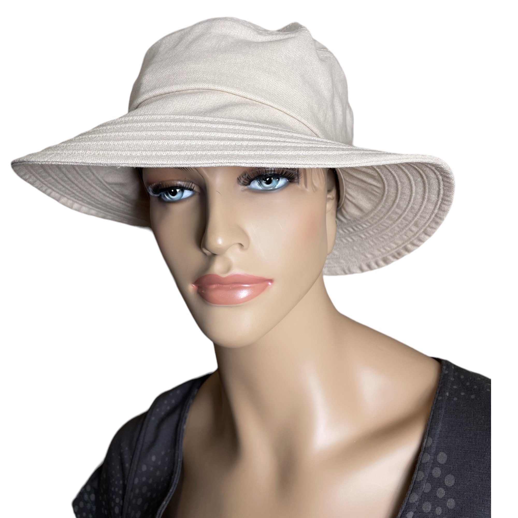 Taschen4life Sonnenhut Modischer Sommer Leinen Hut Bucket Hat, Größenverstellbar, unisex, Fischerhut