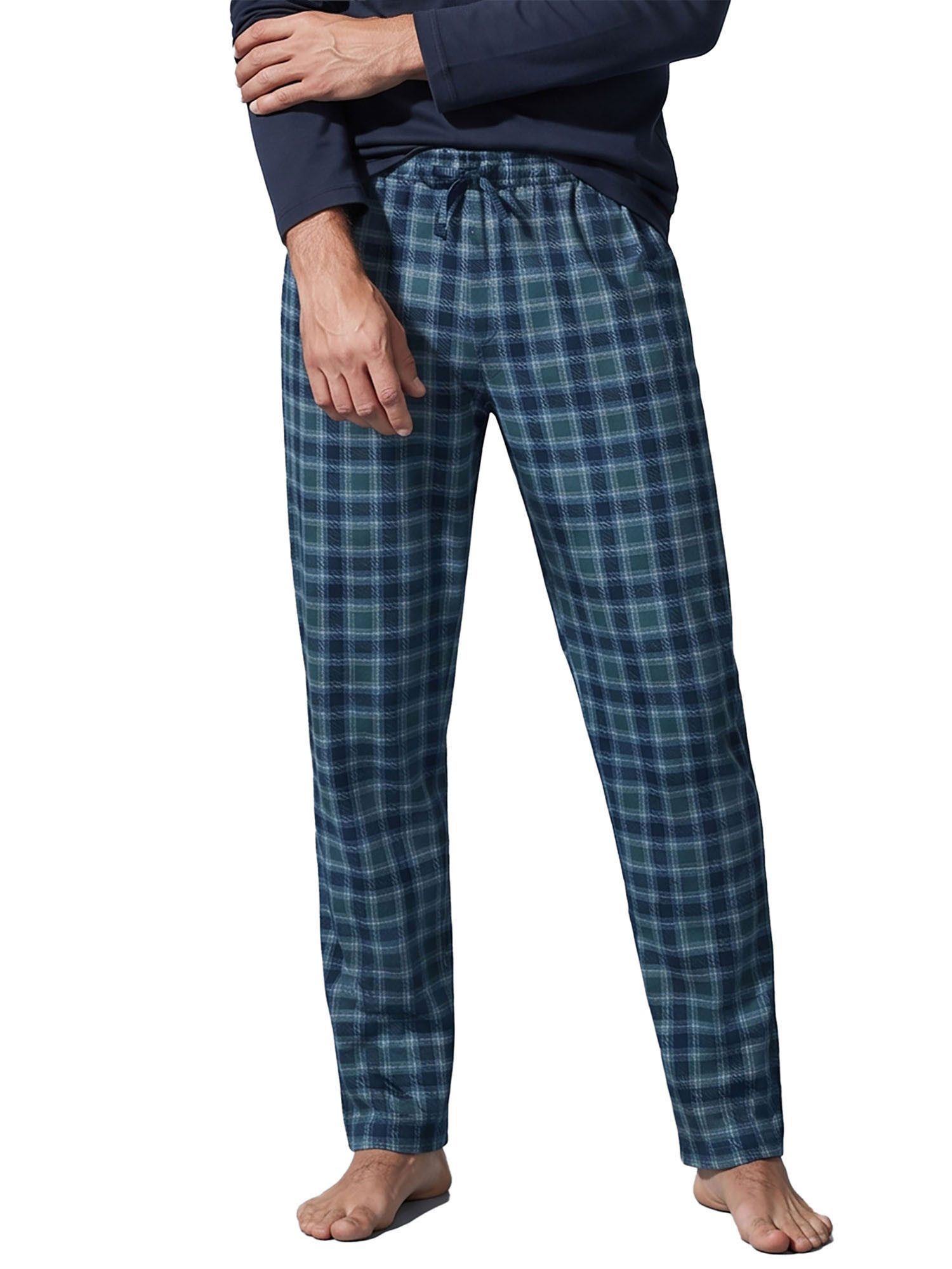 Ammann Loungehose Lange Herren Hose Mix (Stück, 1-tlg) reine Baumwolle, Karo-Design, Komfortbund mit Bindeband