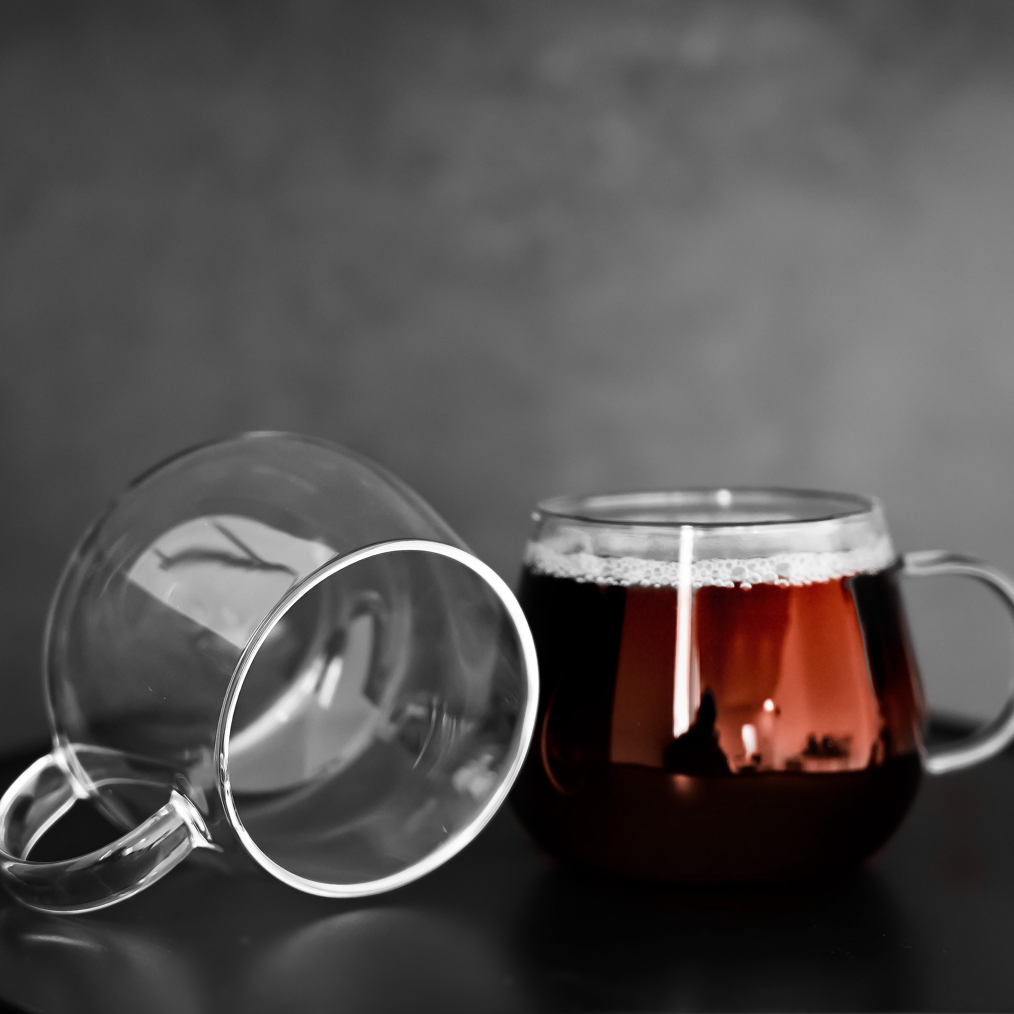 Almina Gläser-Set Sole Mio mit Henkel - 400 ml, aus hochwertigem Borosilikatglas, 6-tlg., Borosilikatglas, mit Henkel, 400 ml, Hitzebeständig