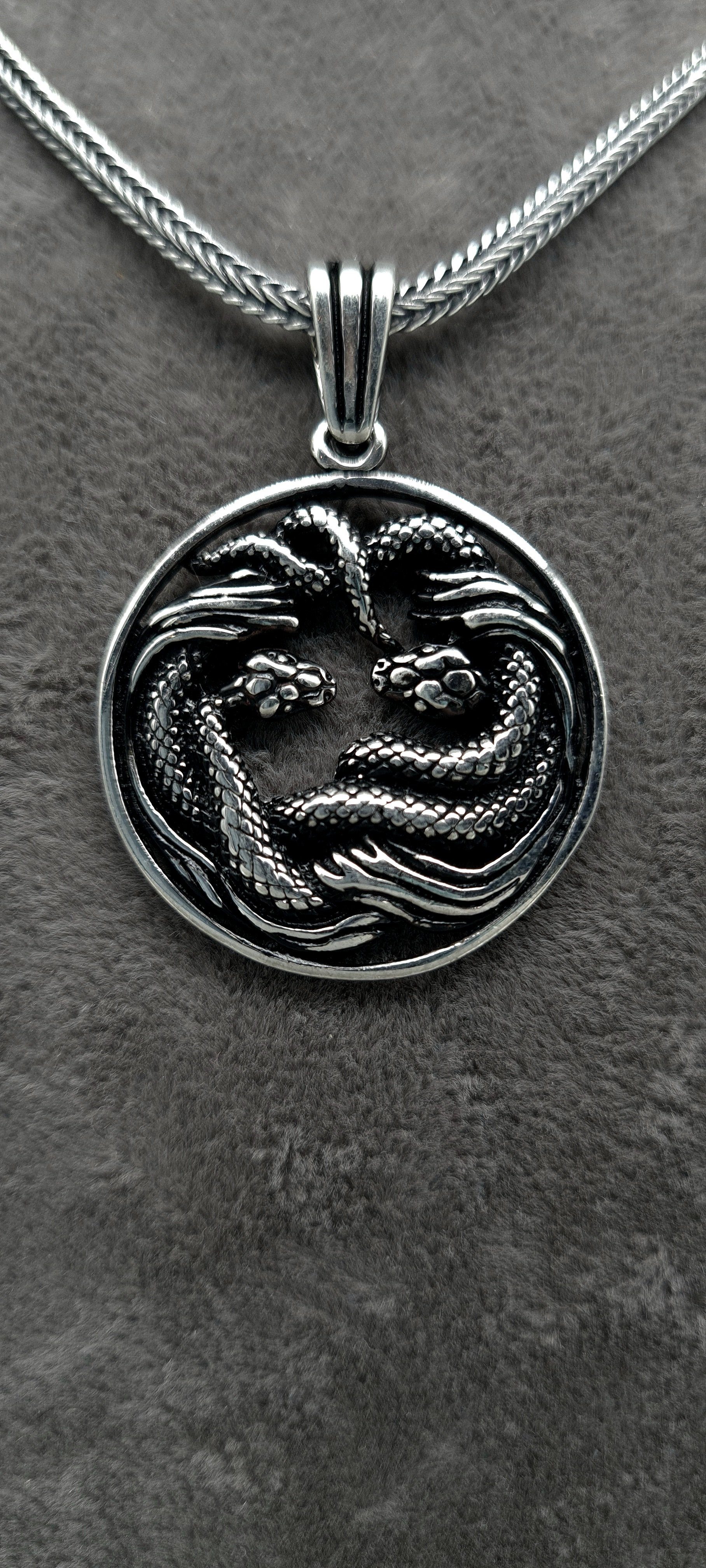 925 Anhänger Schmuckbox), rhodiniert Halskette NAHLE Silber Damen - (inklusive Silber Schlangen Schlangenkette Silberkette Silber Anhänger