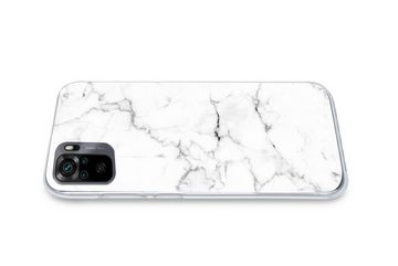 MuchoWow Handyhülle Marmor - Weiß - Grau - Luxus - Marmoroptik - Strukturiert, Phone Case, Handyhülle Xiaomi Redmi Note 10, Silikon, Schutzhülle