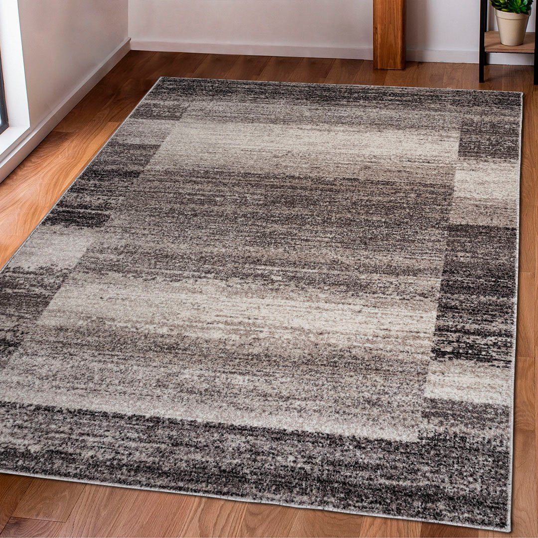 my home Teppich Beldre, rechteckig, Höhe: 9 mm, mit besonders weichem Flor, Kurzflor, modernes Design, mit Bordüre