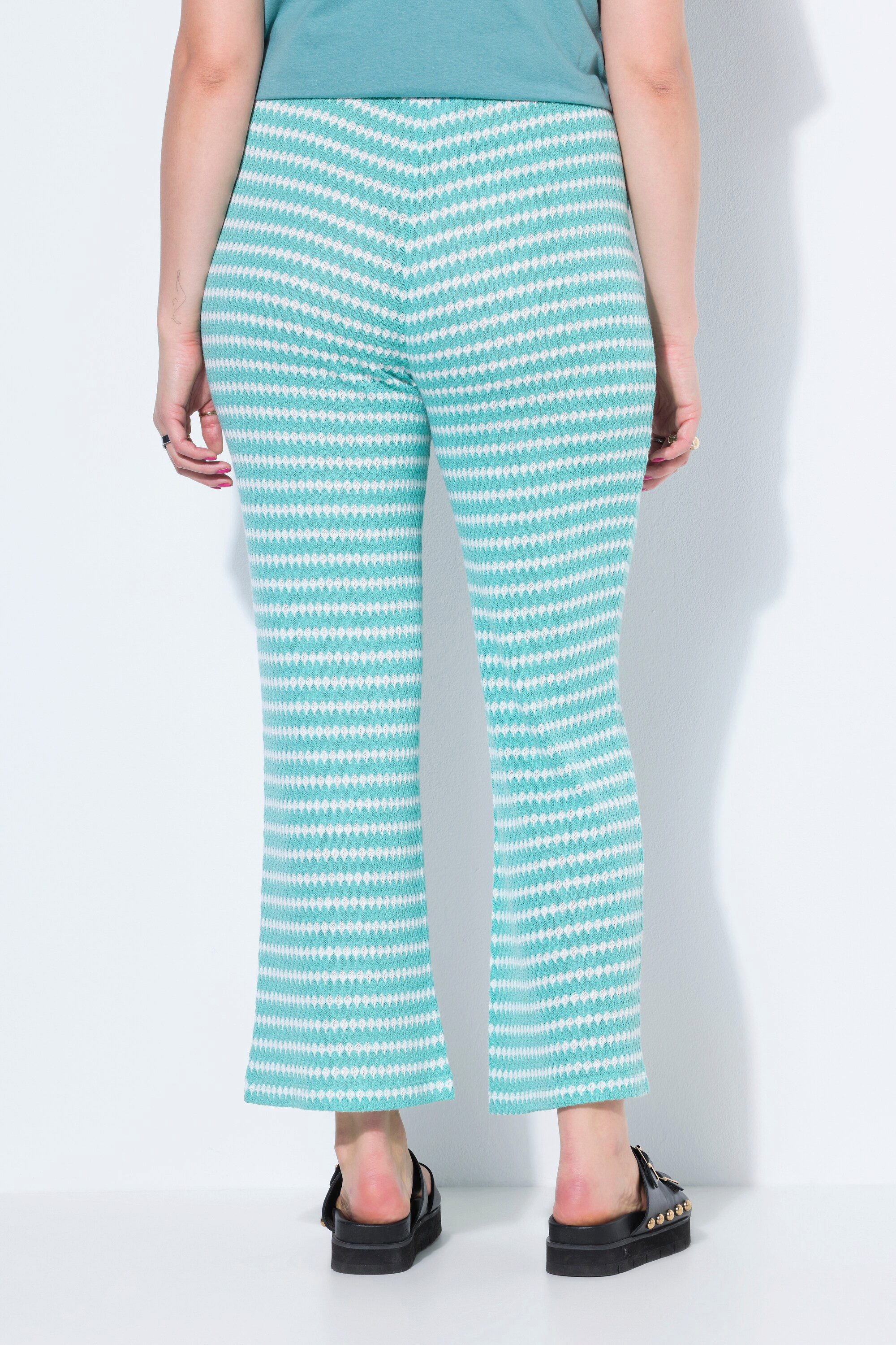 Studio Untold Schlupfhose Hose Wide Legs Struktur Muster Elastikbund